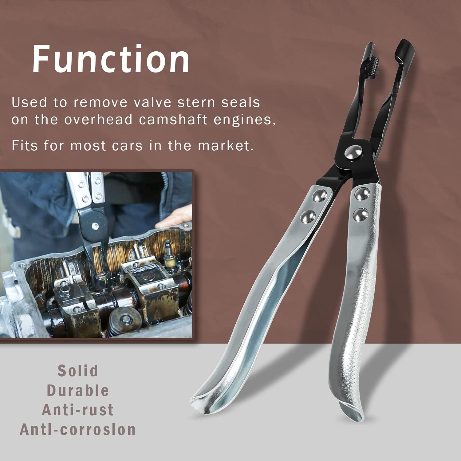 HW0107Valve Stem Seal Pliers Seal Removal Tool Remover Built to Last Firmly Grip