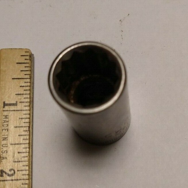 Craftsman Vintage 1/2″ Drive 15MM 12 Point Shallow Socket Metric 44236 G1 USA