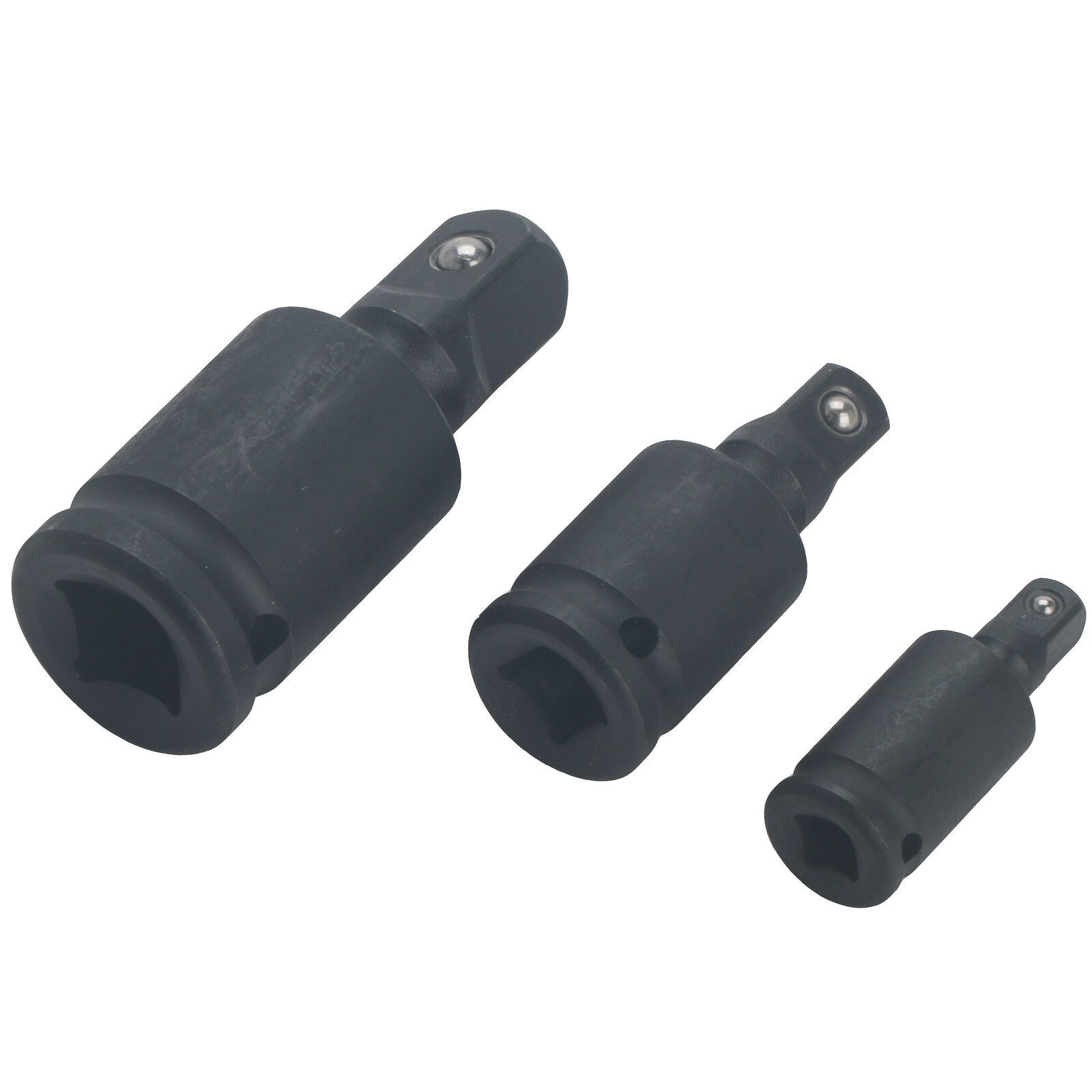 Set of 3 Universal Joint Swivel Socket Adapter Set 1/4″ 3/8″ 1/2″ Impact Joint
