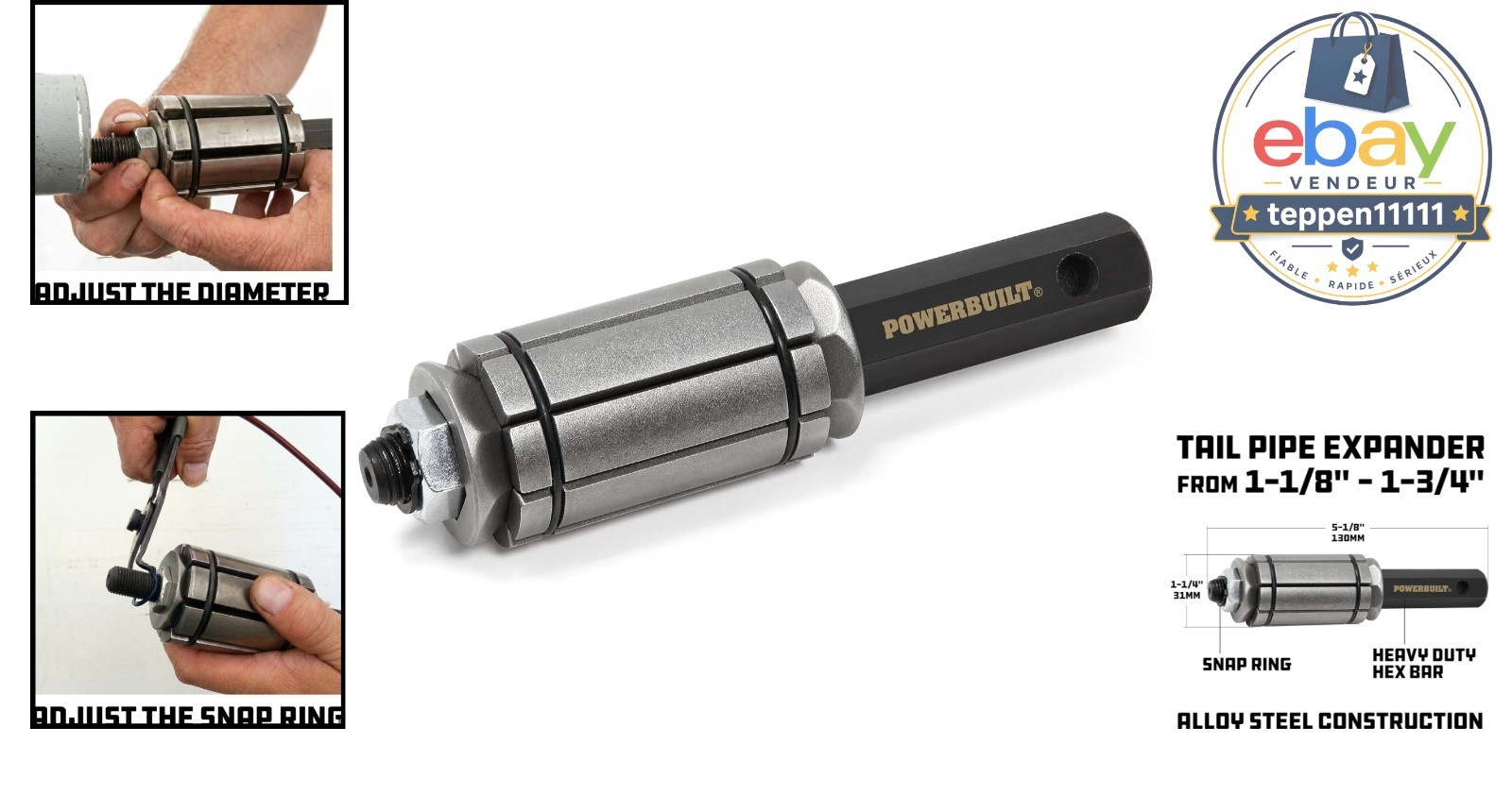 Small Tailpipe Expander 1-1/8″ to 1-3/4″ Exhaust Pipe Tool