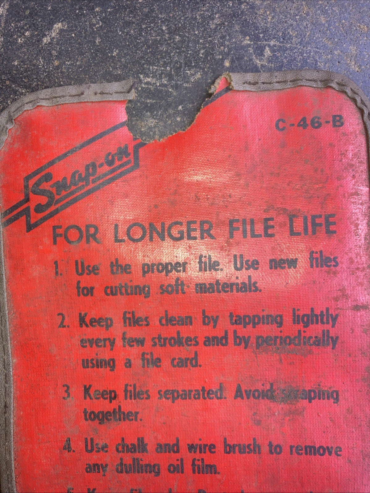 Snap-on C-46-B RED File Protector 4 Separation Case Vintage Man Cave Display B21
