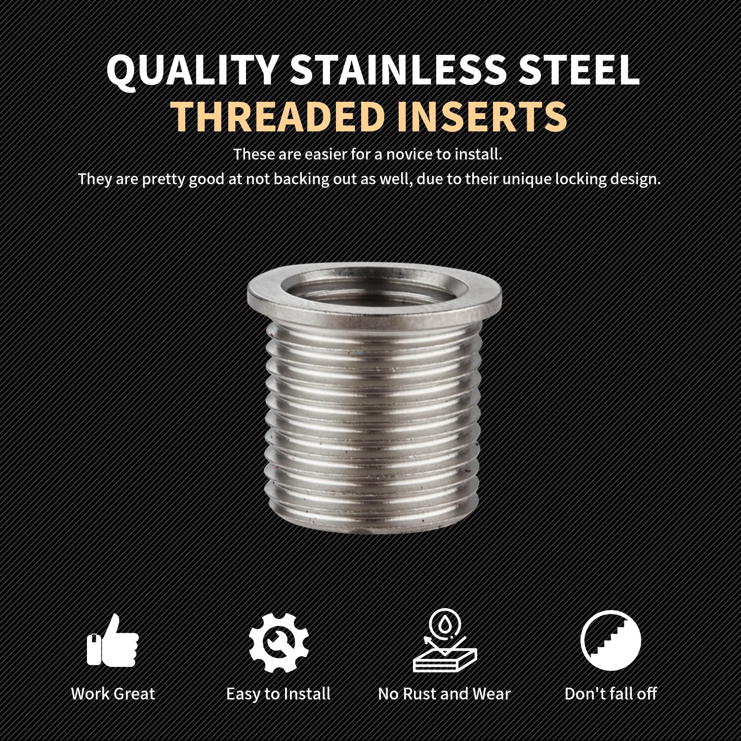 Thread Repair Inserts M12x1.5×16.2MM Stainless Steel Helicoil Tool 10 PCS