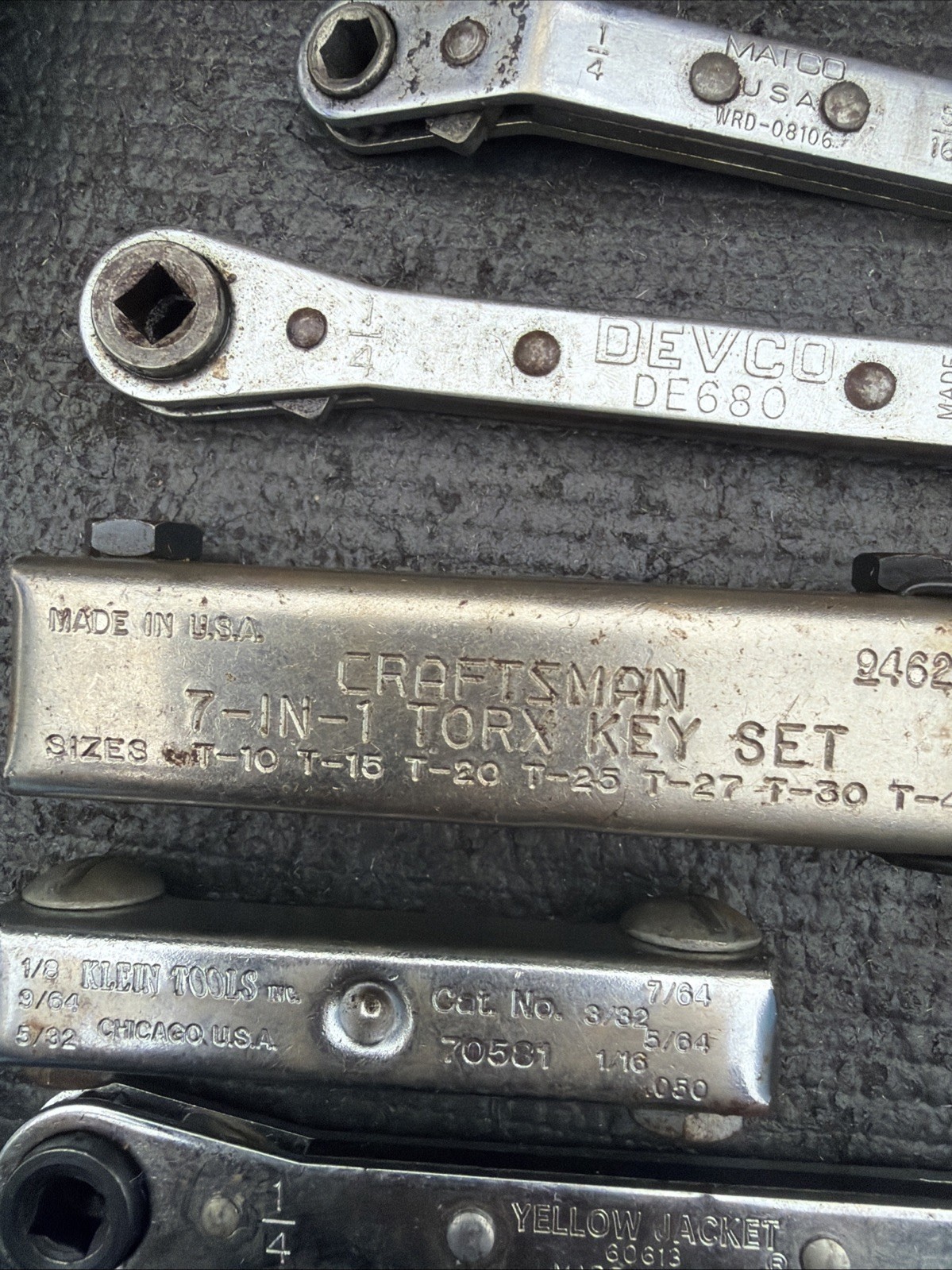 9pc USA Tool Lot Matco OTC Allen Craftsman Klein Devco Wrench Torx Socket Eklind