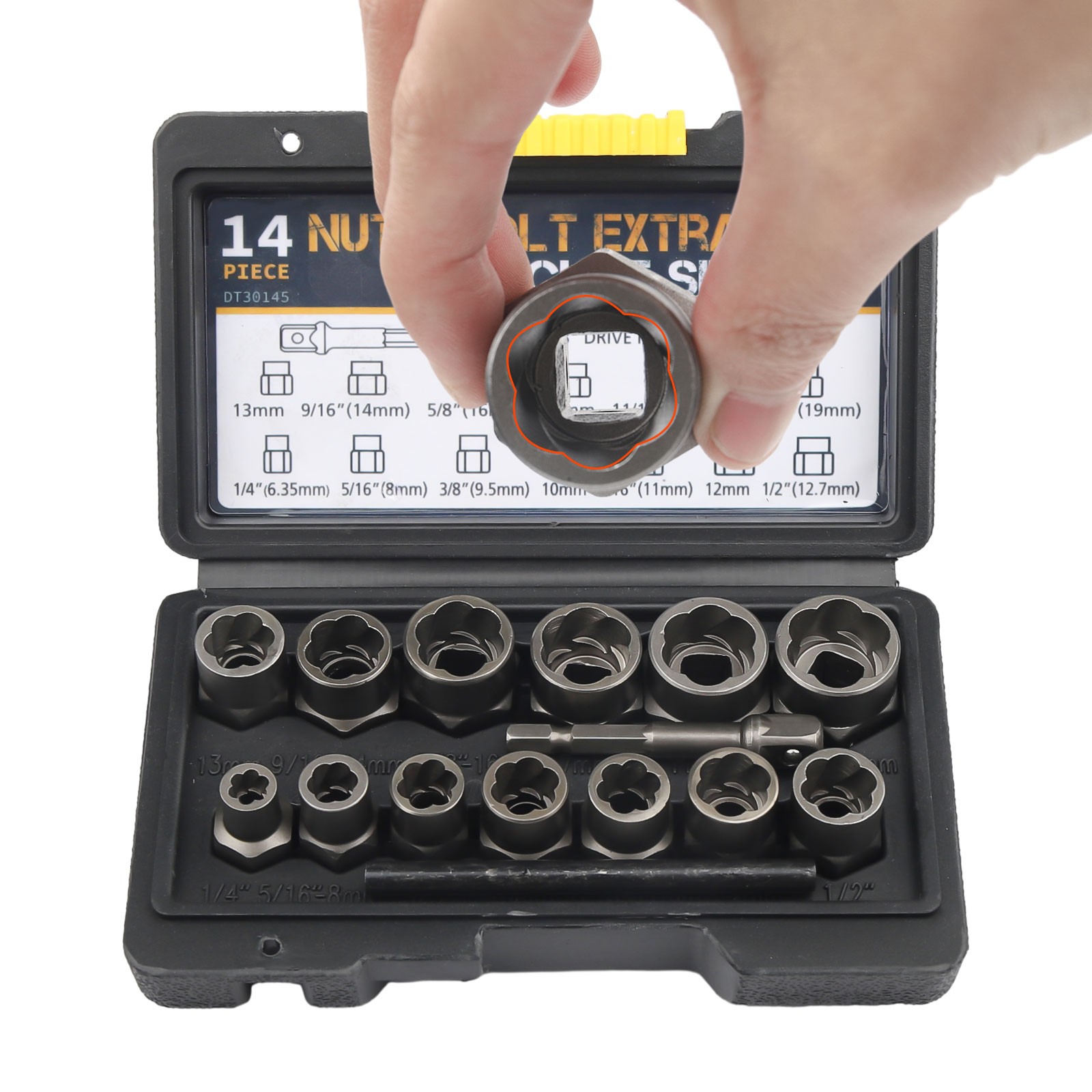 15 Pcs Nut & Bolt Extractor Kit, of Bolt Removal Tool Set, Extractor Socket Tool