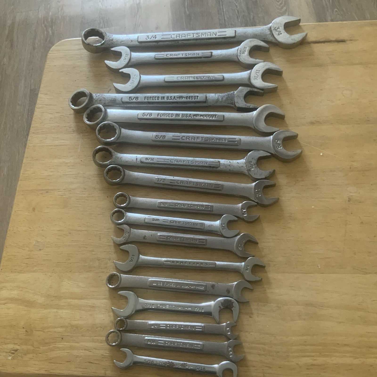 Craftsman USA Vintage Mixed LOT OF 17 SAE Wrench Set