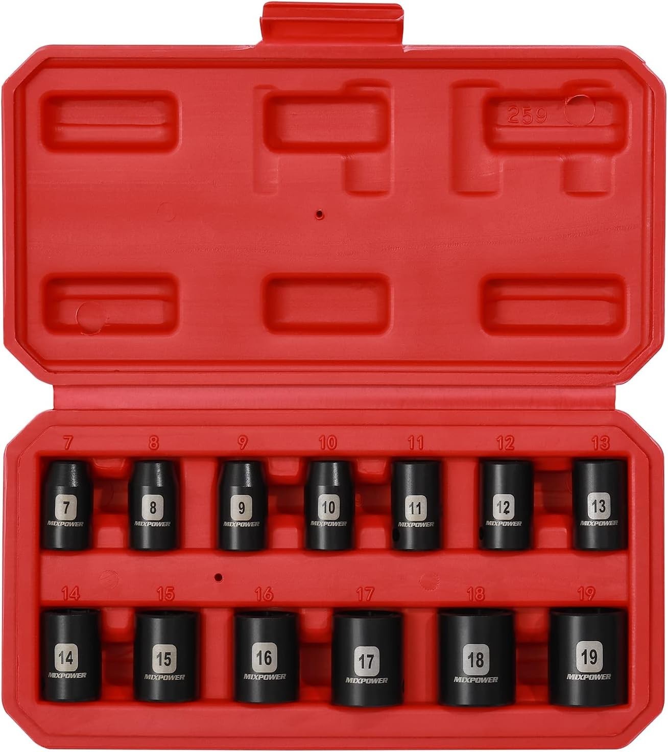 13-Piece Metric Shallow Impact Socket Set 3/8 Drive – High Torque Design