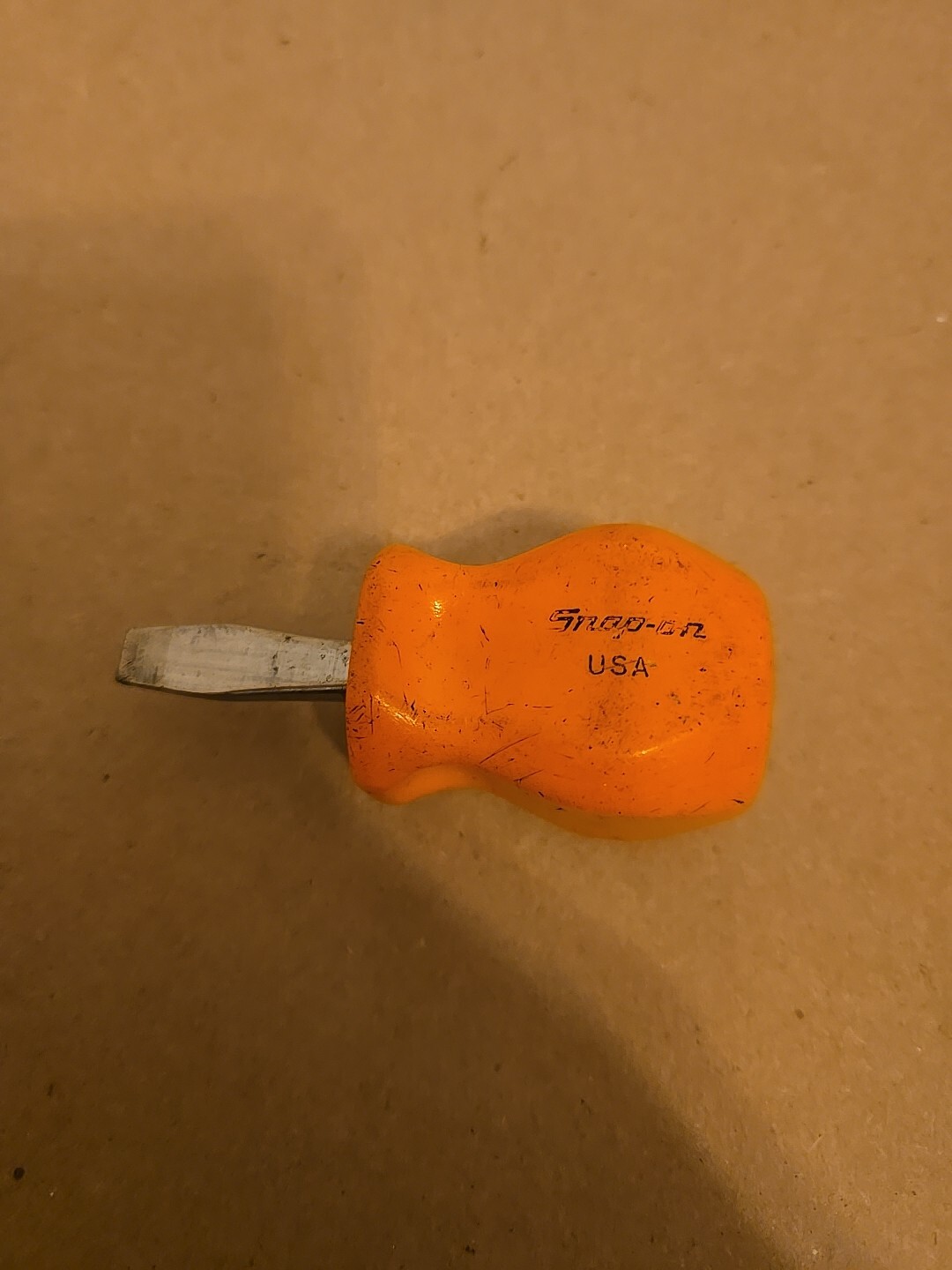 Snap On 1/4″ Flat Tip Midget Screwdriver Orange Hard Handle SDD1