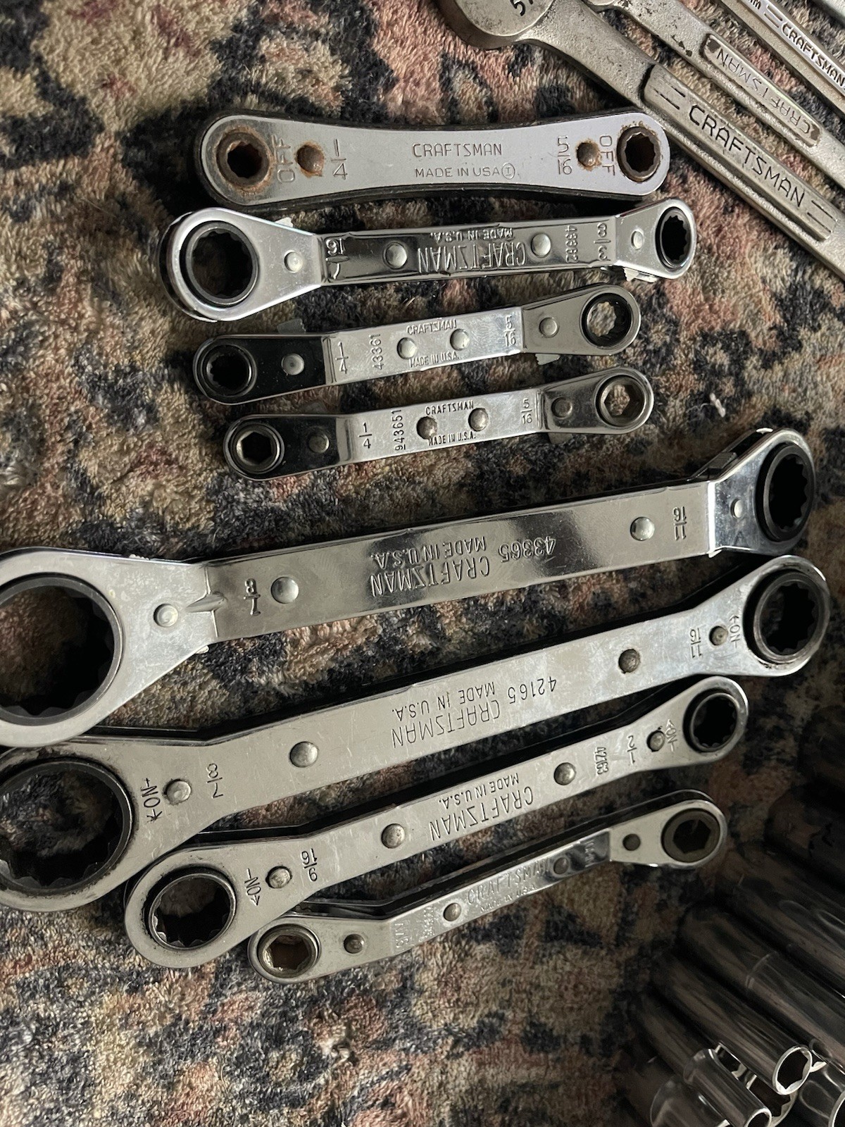 Lot Of 75 + Ventage Craftsman Sockets, sae& Metric & 25 Wrenches