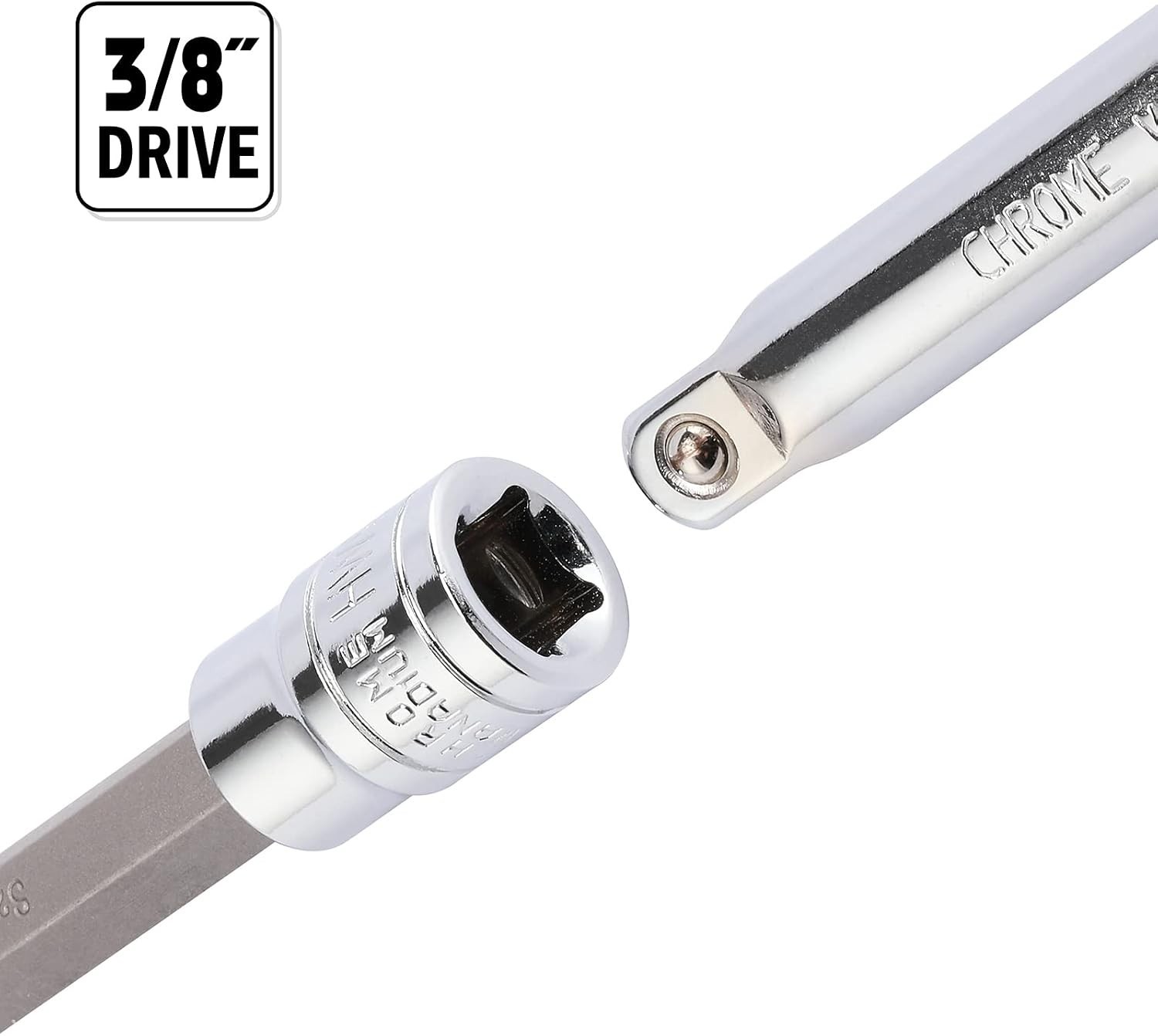 3/8″ Drive Extra Long Allen Hex Bit Socket Set, S2&CR-V, Metreic&SAE, 18 Piec…
