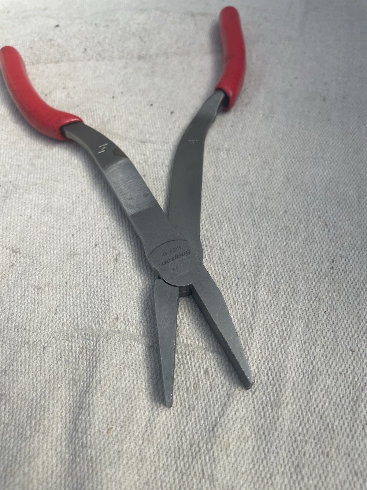 Snap On 61CF Duck Bill Pliers Red Soft Grip Handles