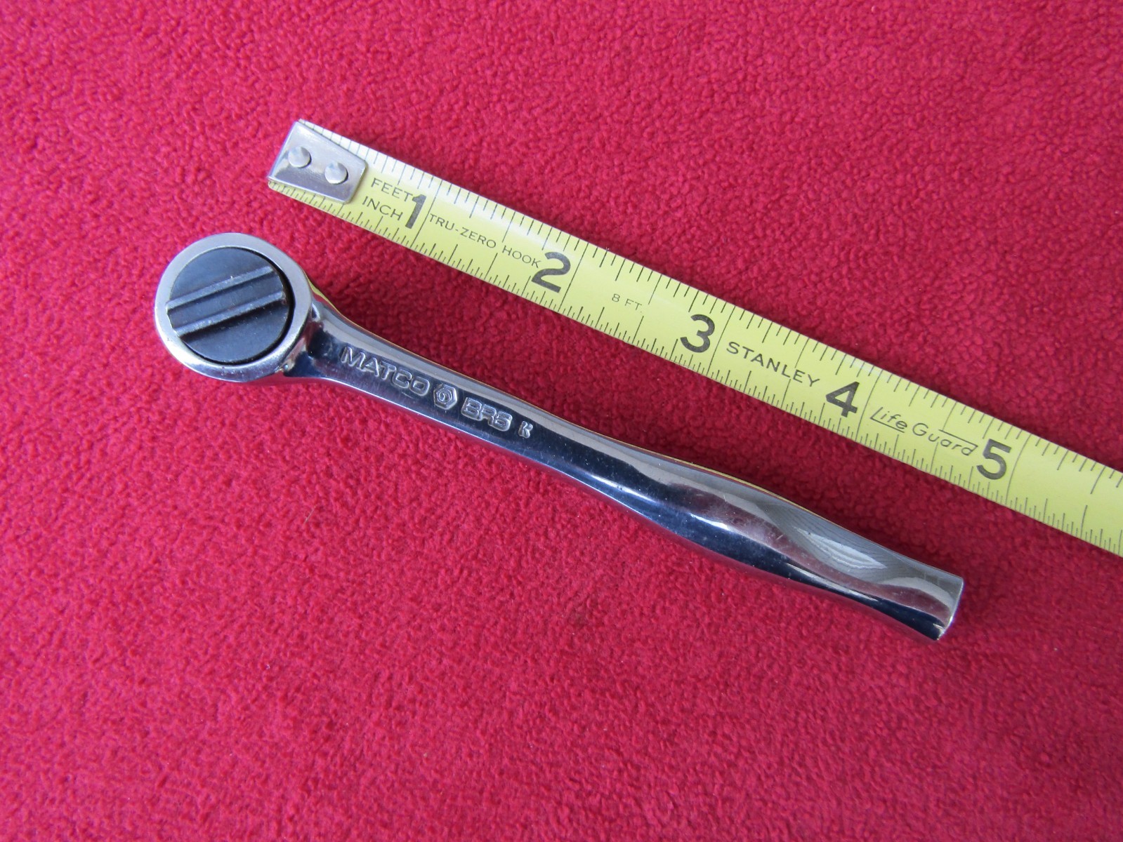 RARE! Matco Tools USA BR5 3/8″ Drive Round Head Chrome Handle 5” Stubby Ratchet