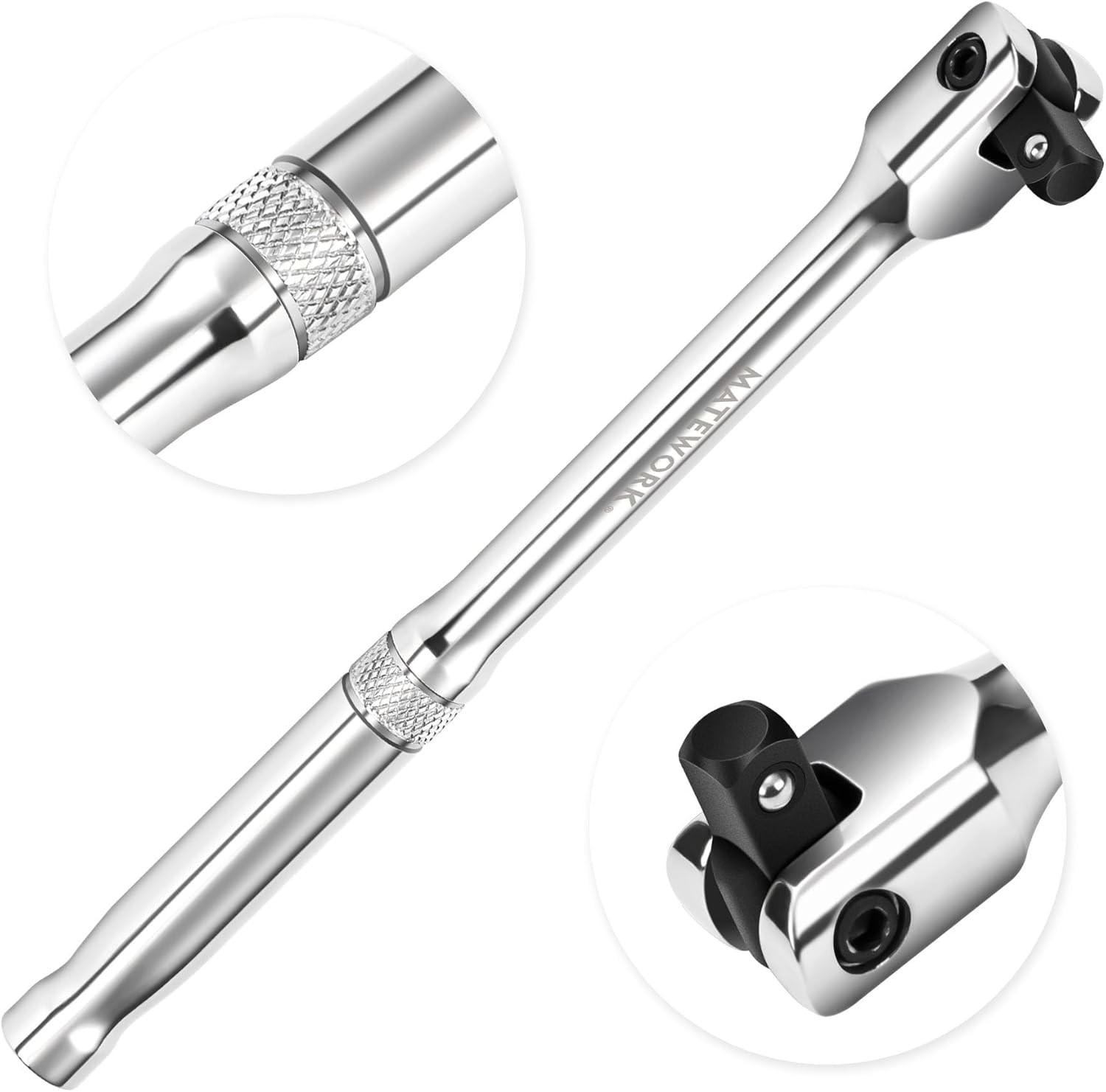 CR-V Flex Head, Polished Non-Slip Handle Wrench