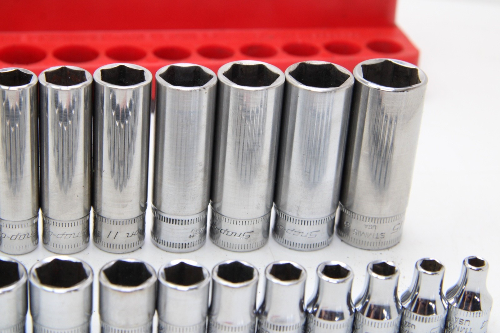Snap On TMM & STMM 4-15mm 26 Piece 6 Point Shallow & Deep Chrome Socket Set USA