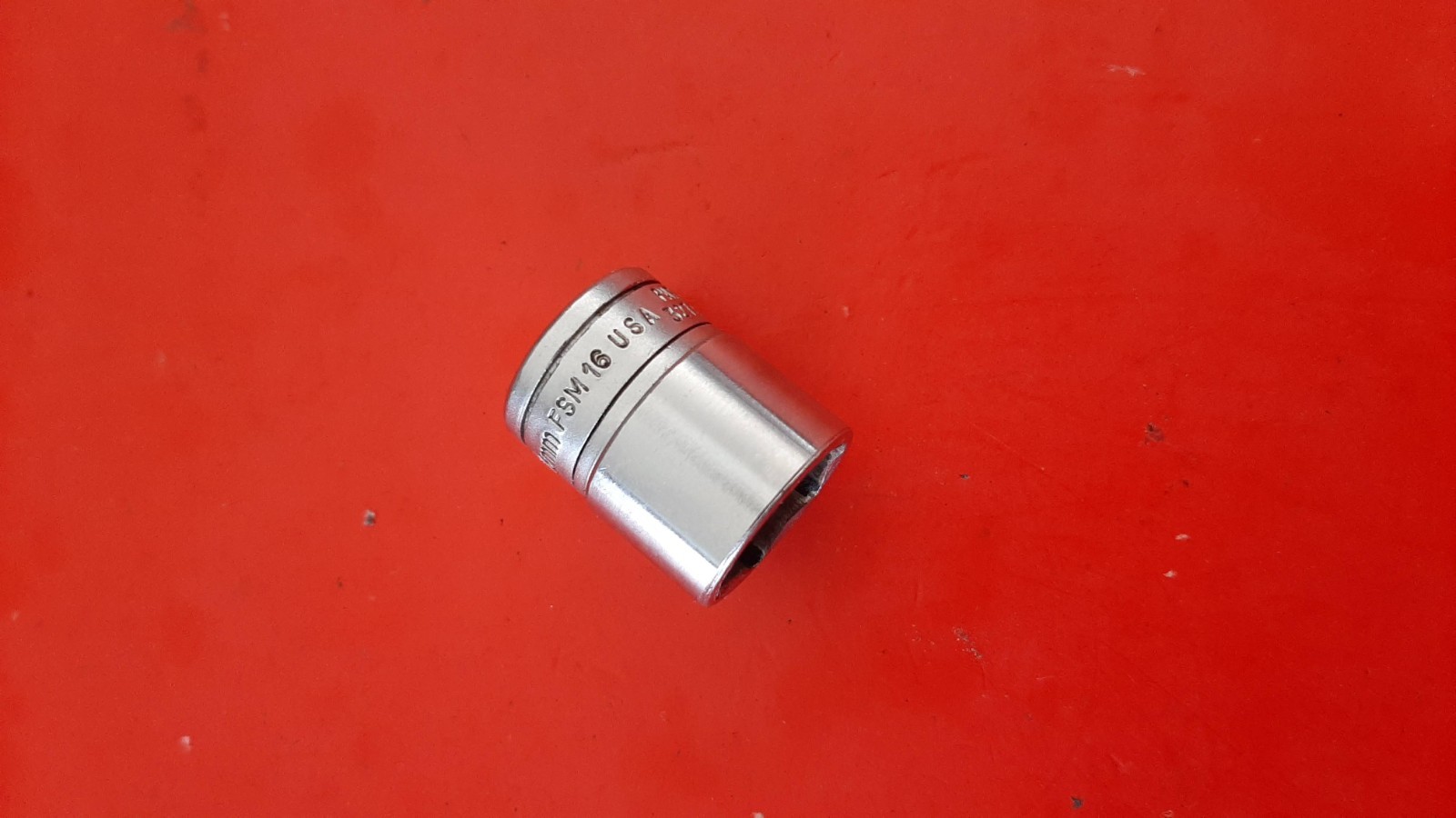 Snap-on Tools 3/8″ Drive 16MM 6PT Point Shallow Chrome Socket USA FSM16 327
