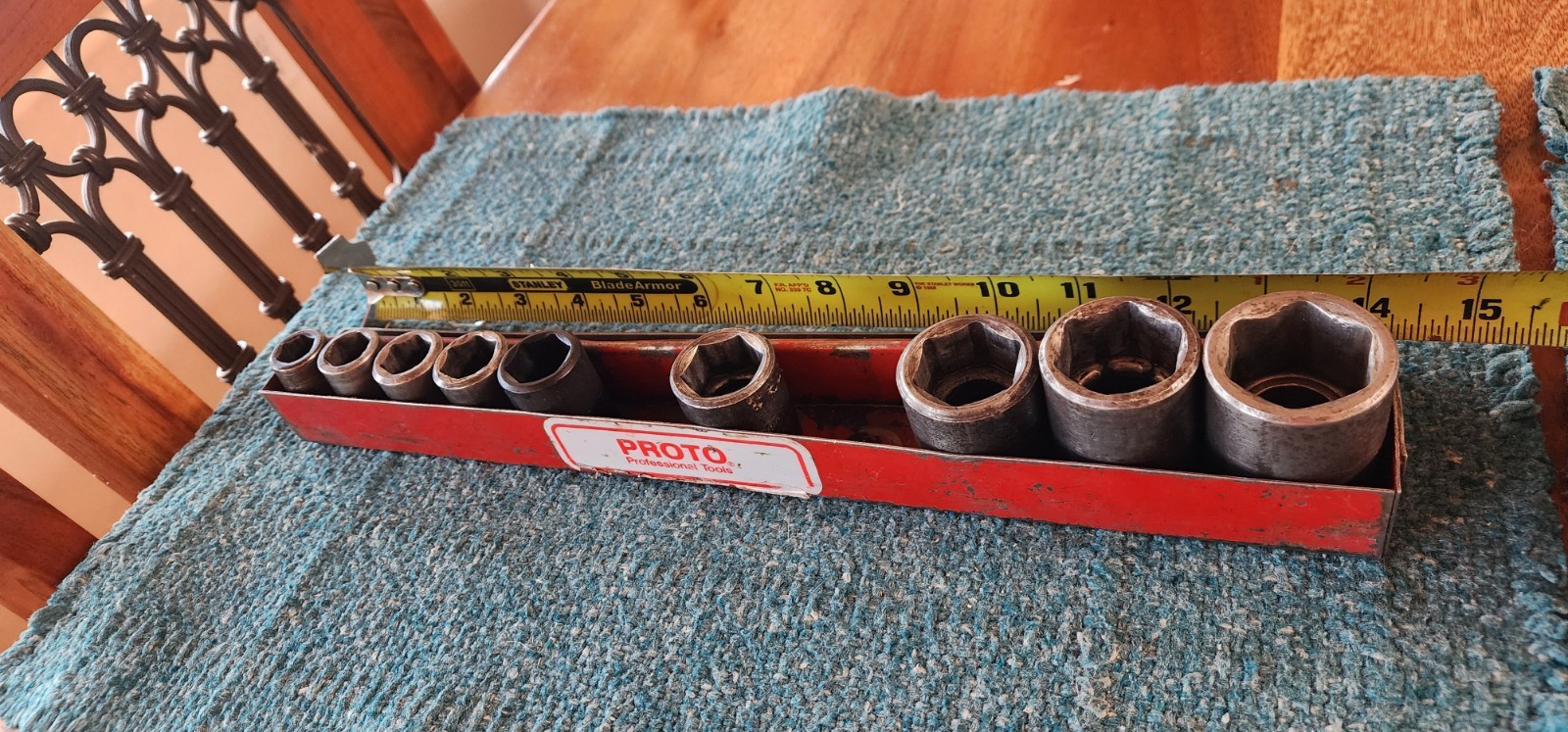 Proto Tools USA 9-Pc 1/2” Drive Impact Socket Set, SAE, 6-Pt w/Tray 1/2″- 1-1/8″