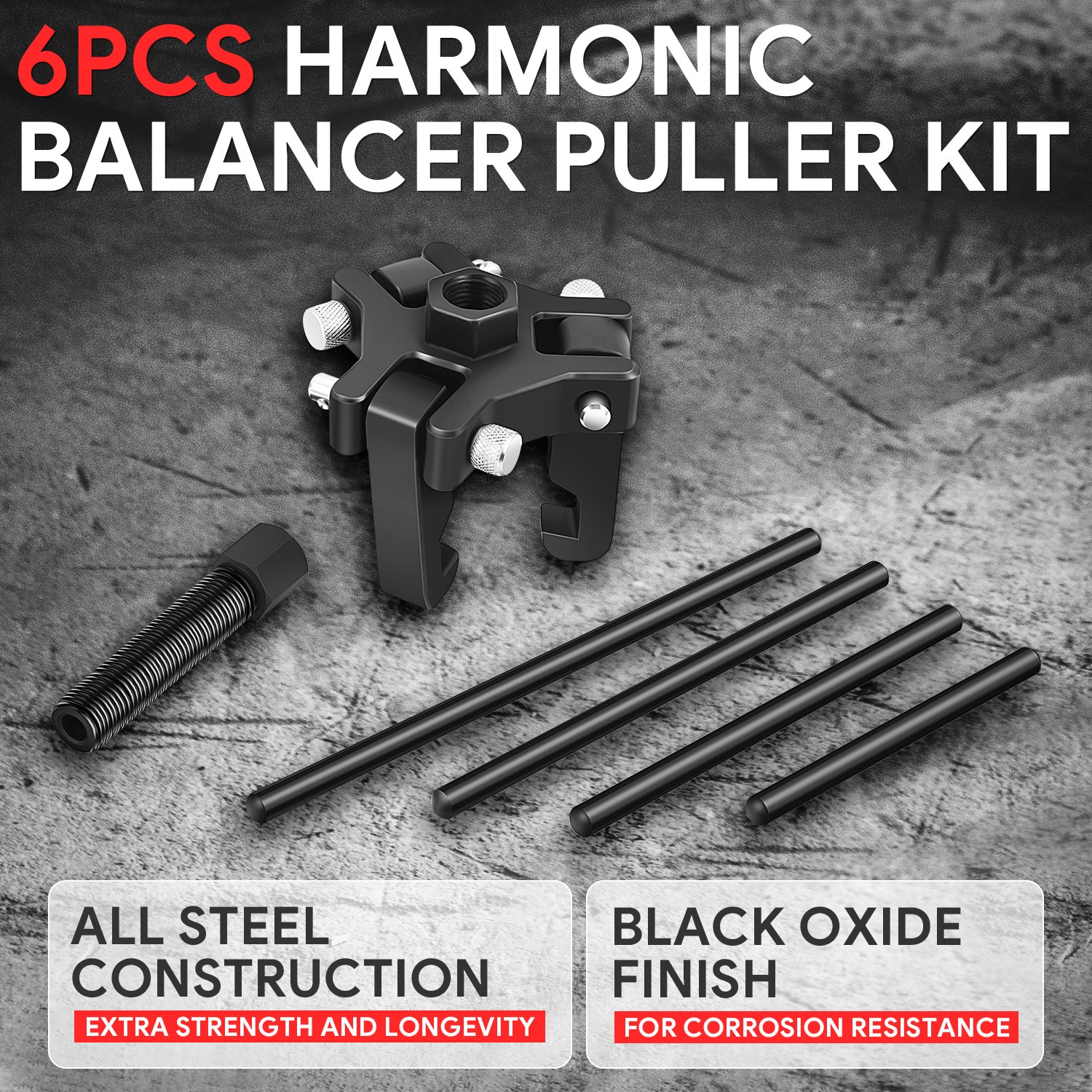 6PCS Harmonic Balancer Pulley Puller Removal Compatible For Chrysler GM MIT OLD
