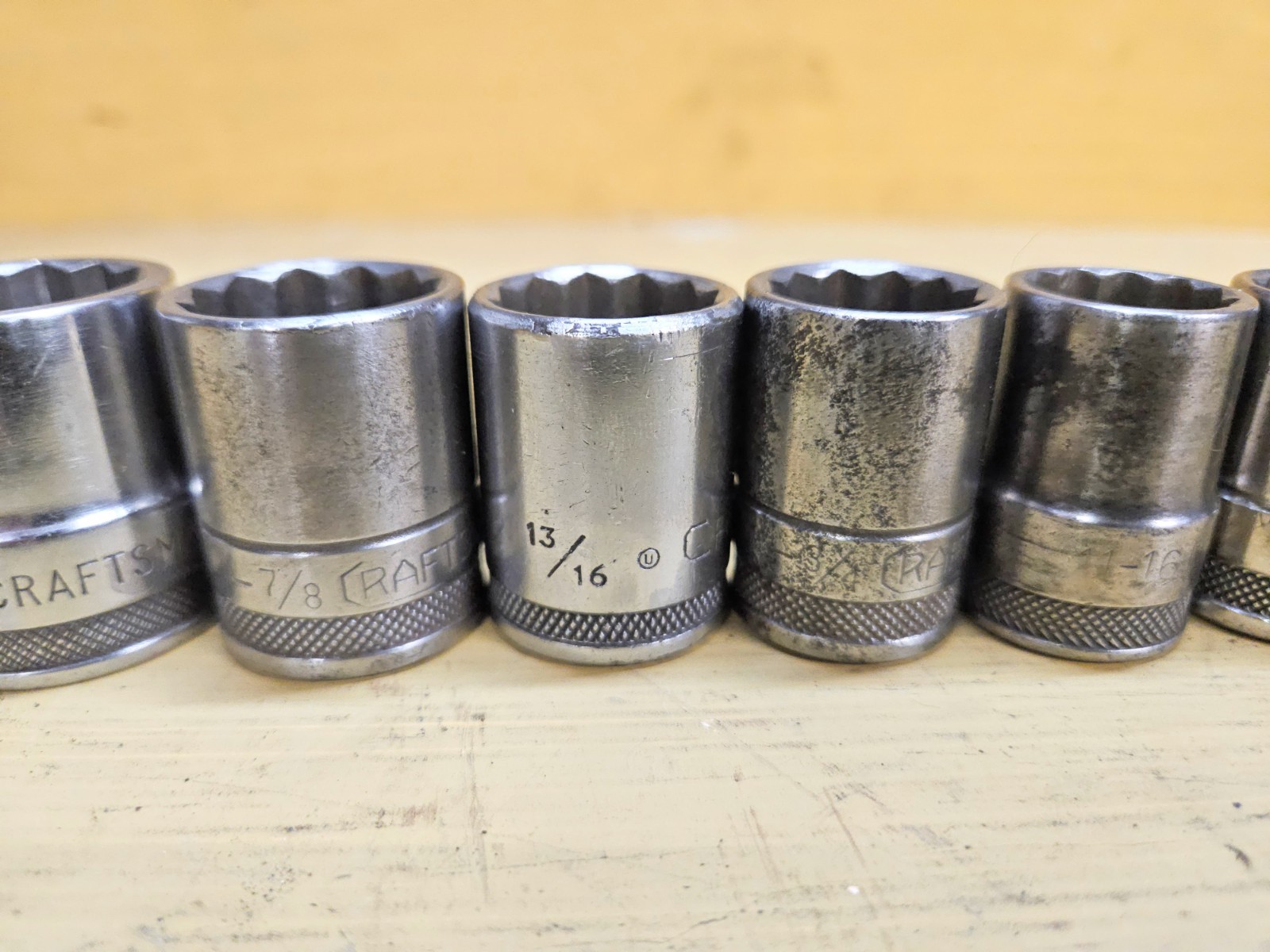 Vintage Craftsman 1/2″ Drive 11pc SAE 12pt Socket Set -BE- Circle U USA
