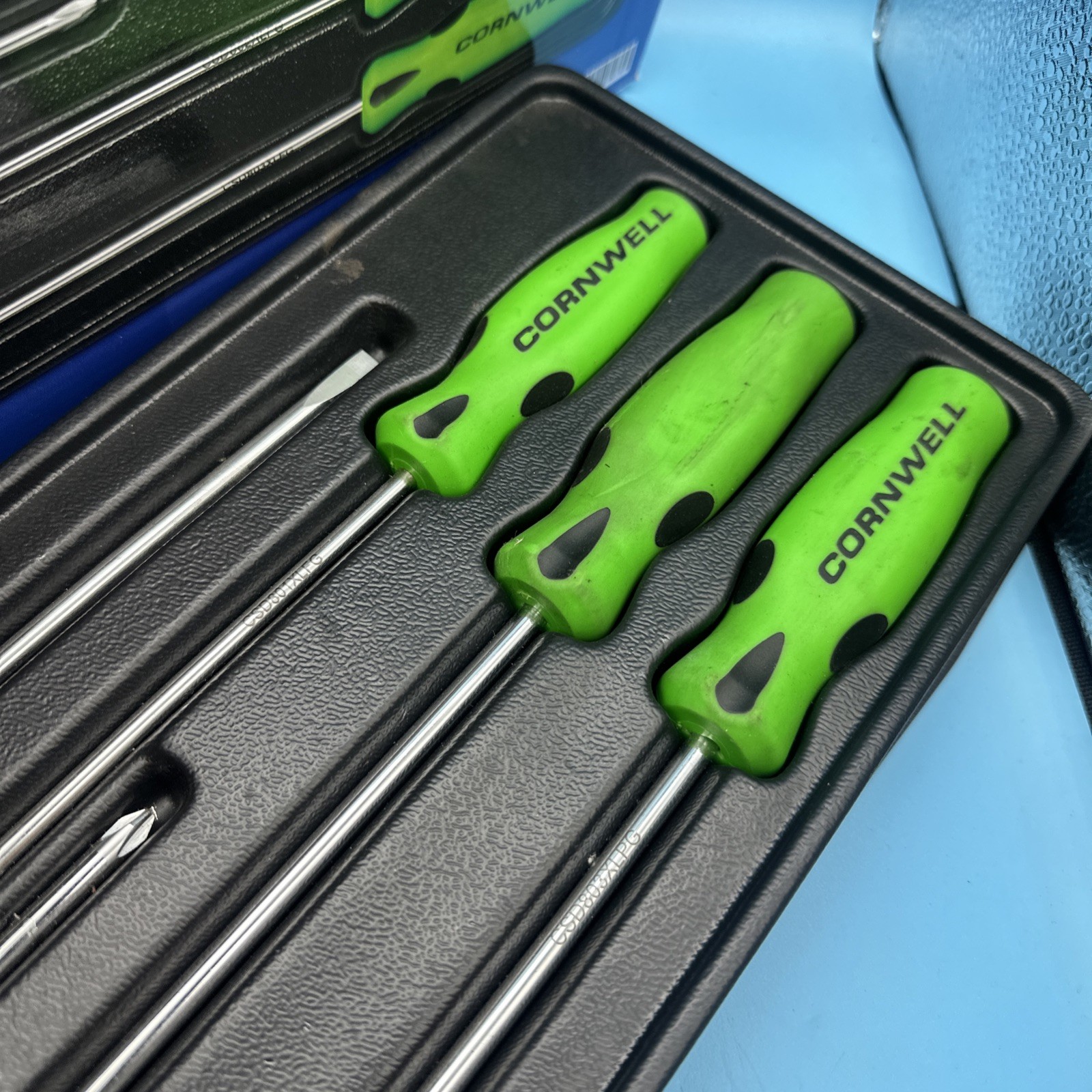 Cornwell CSD86CSG 6pc Green Cabinet Screwdriver 3 Phillips 3 Flat Cushion Grip