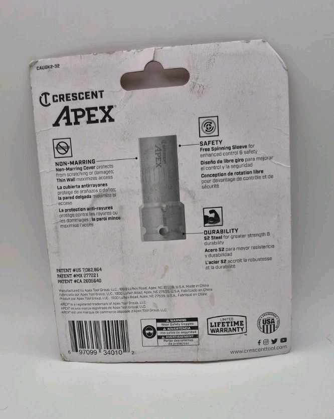 Crescent Apex – Non Marring 3/8″, 7/16″, Impact Sockets With 3/8″ Adapter