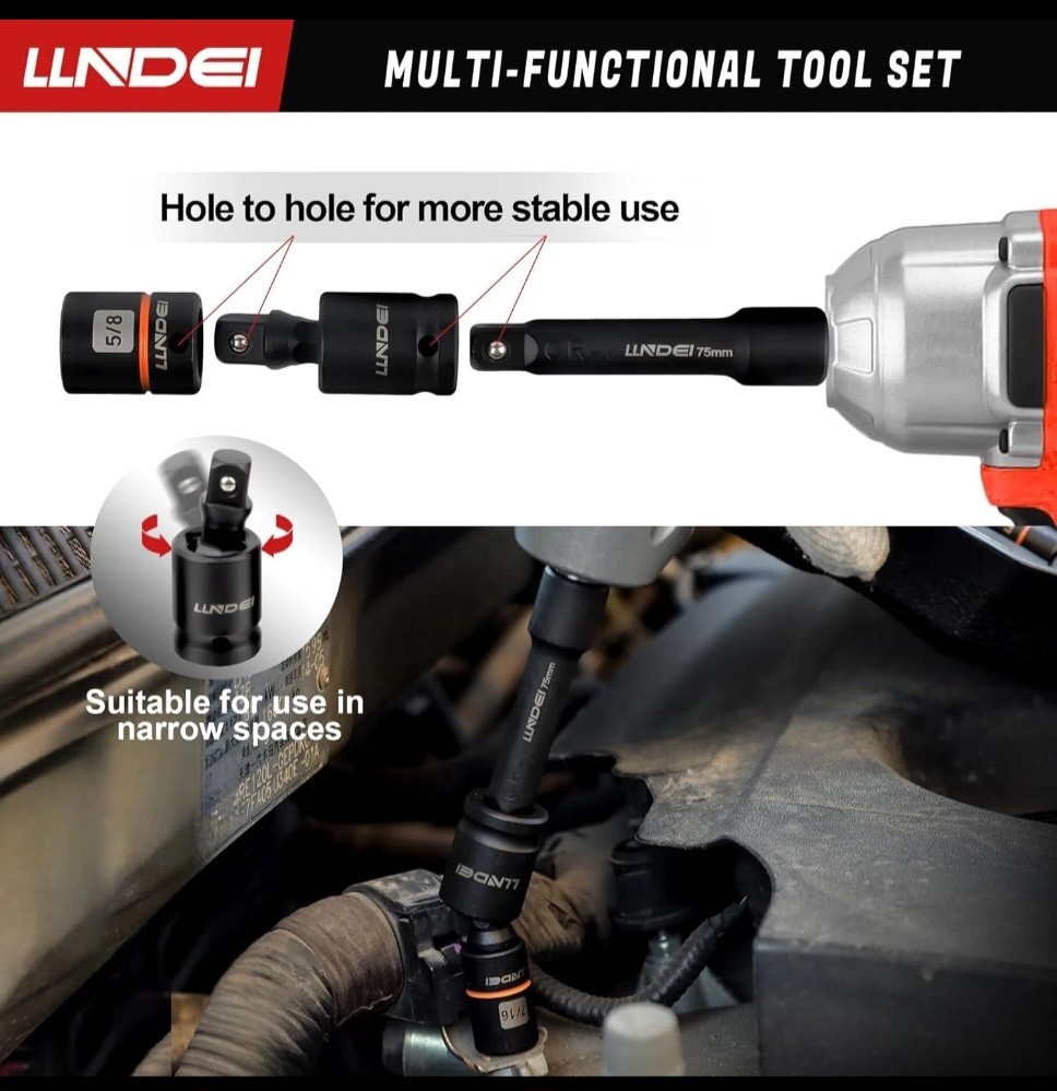 LLNDEI 3/8 Inch Drive 12 Point Socket Set 71 Piece SAE(5/16-3/4IN) Socket Set US