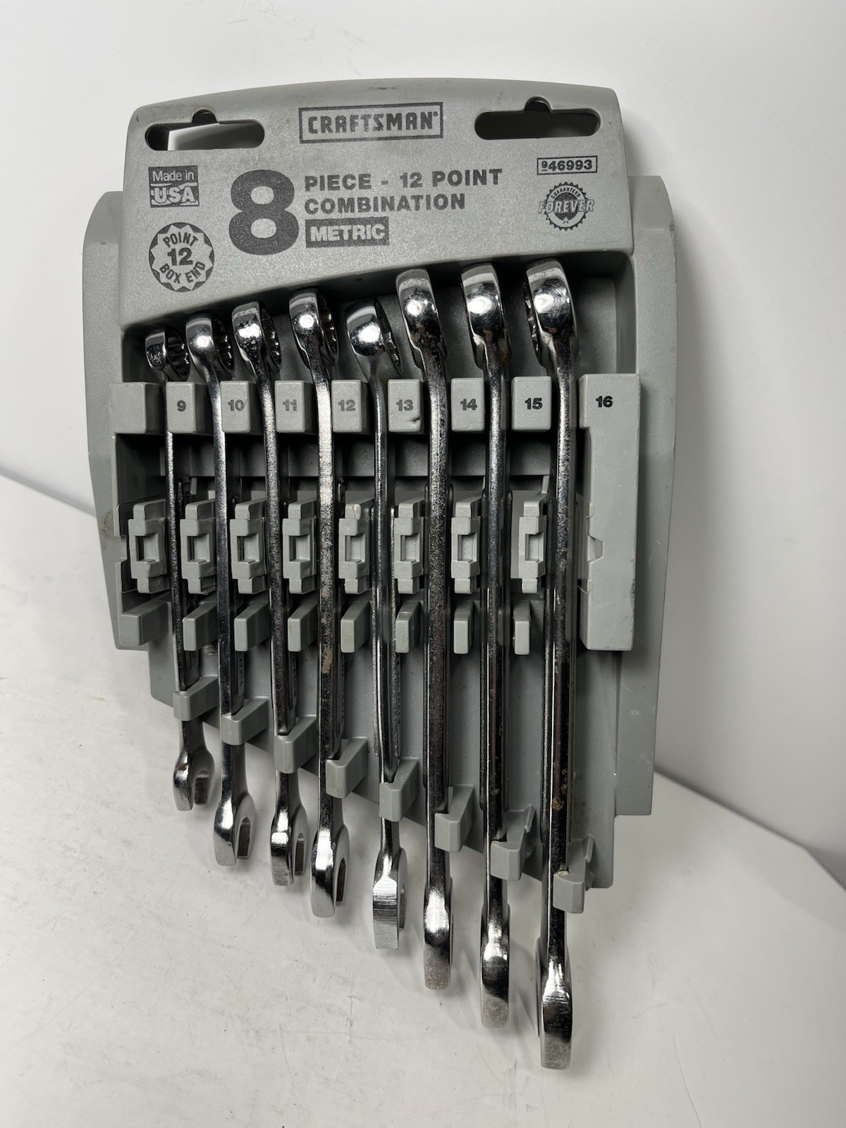Craftsman 8 Piece 12 Point Combinaition Metric Box End Wrench Set