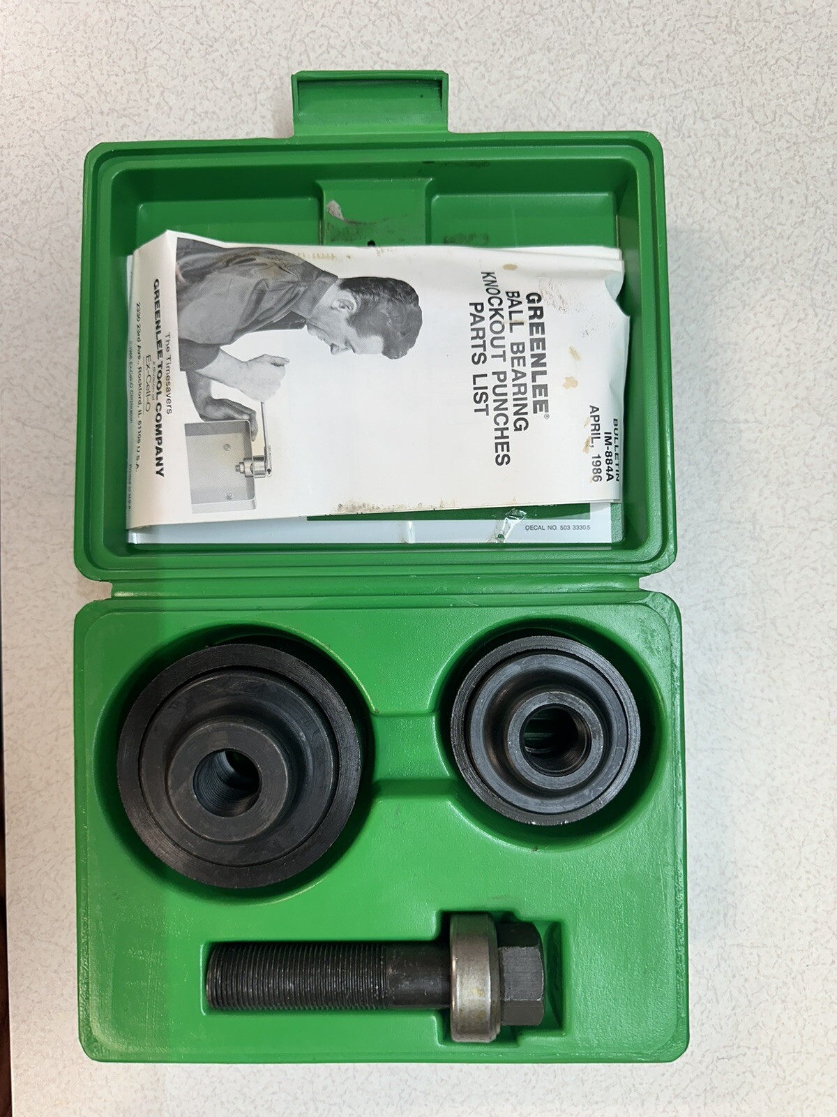 Greenlee Ball Bearing Knockout Punch Set – no. 737/737BB – EUC w/ orignal papers