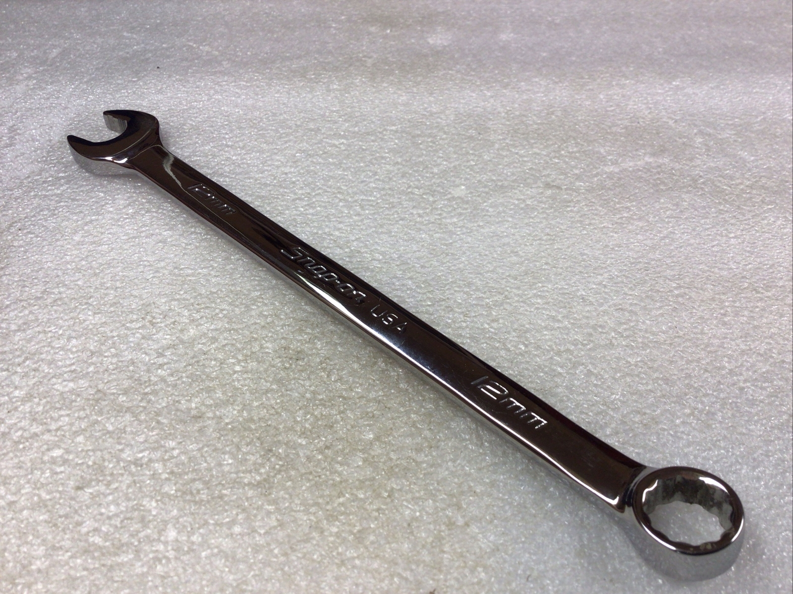 Snap On-#SOEXM12 – Metric, 12mm, Chrome 12 Pt. Flank Dr. Plus, Combo Wrench-NOS-