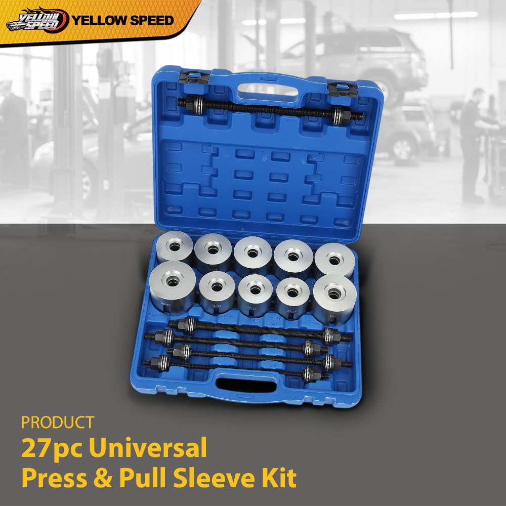 Universal Press & Pull Sleeve Kit Bush Bearing Removal Insertion Tool Kit 27 PCS