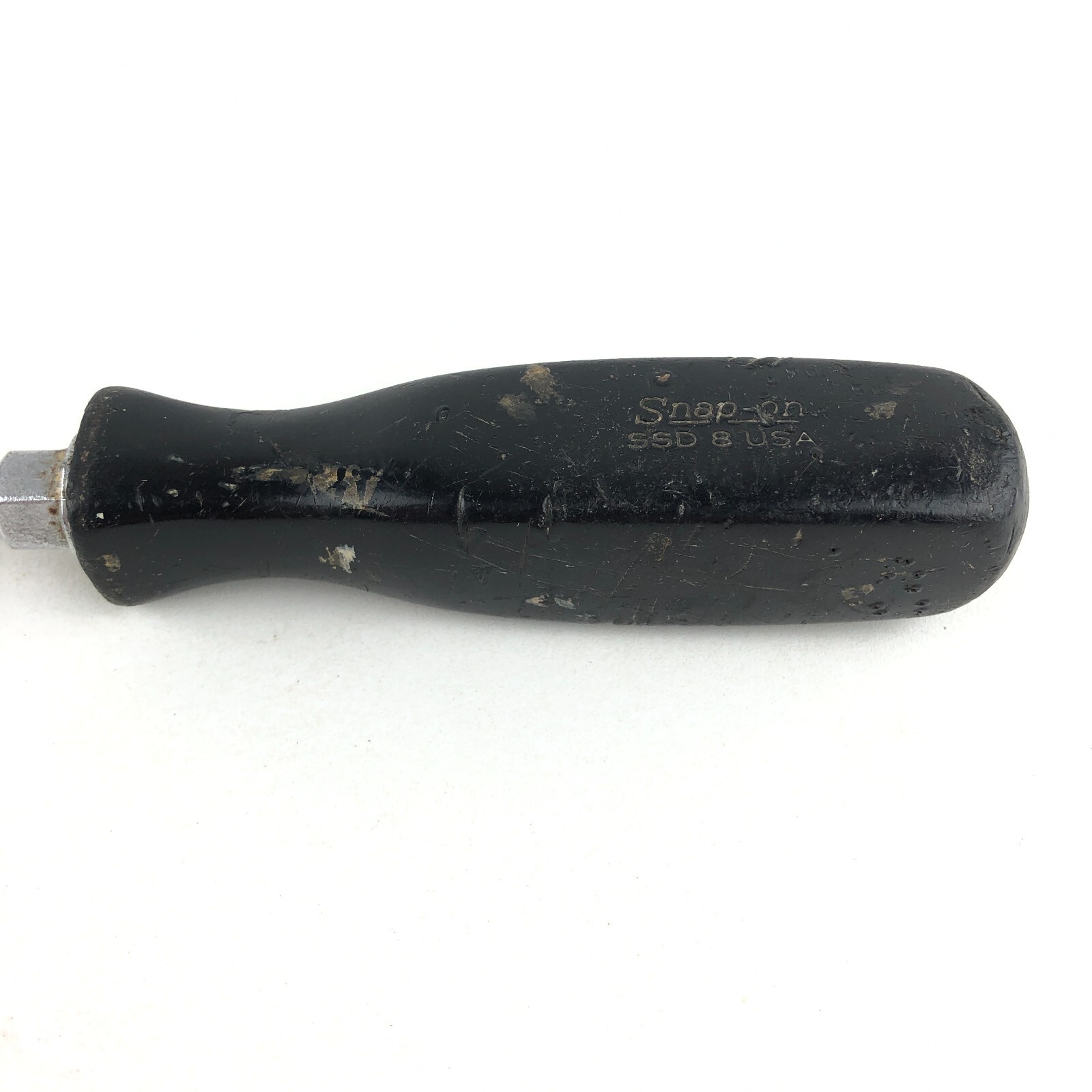 Vintage Snap On Tools Flat Slotted Screwdriver 3/8″ SSD8 Black Hard Handle 12.5”