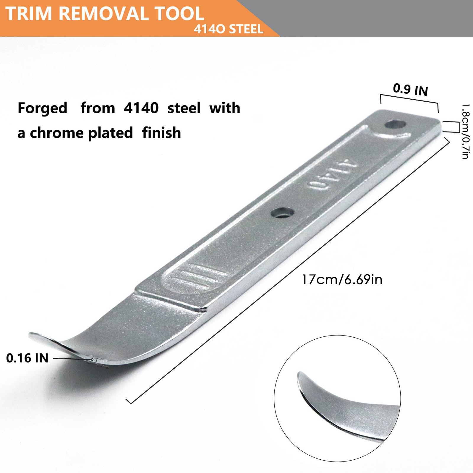4140 Metal Pry Bar Car Trim Panel Removal Tool Steel Metal Mini Pocket Prybar