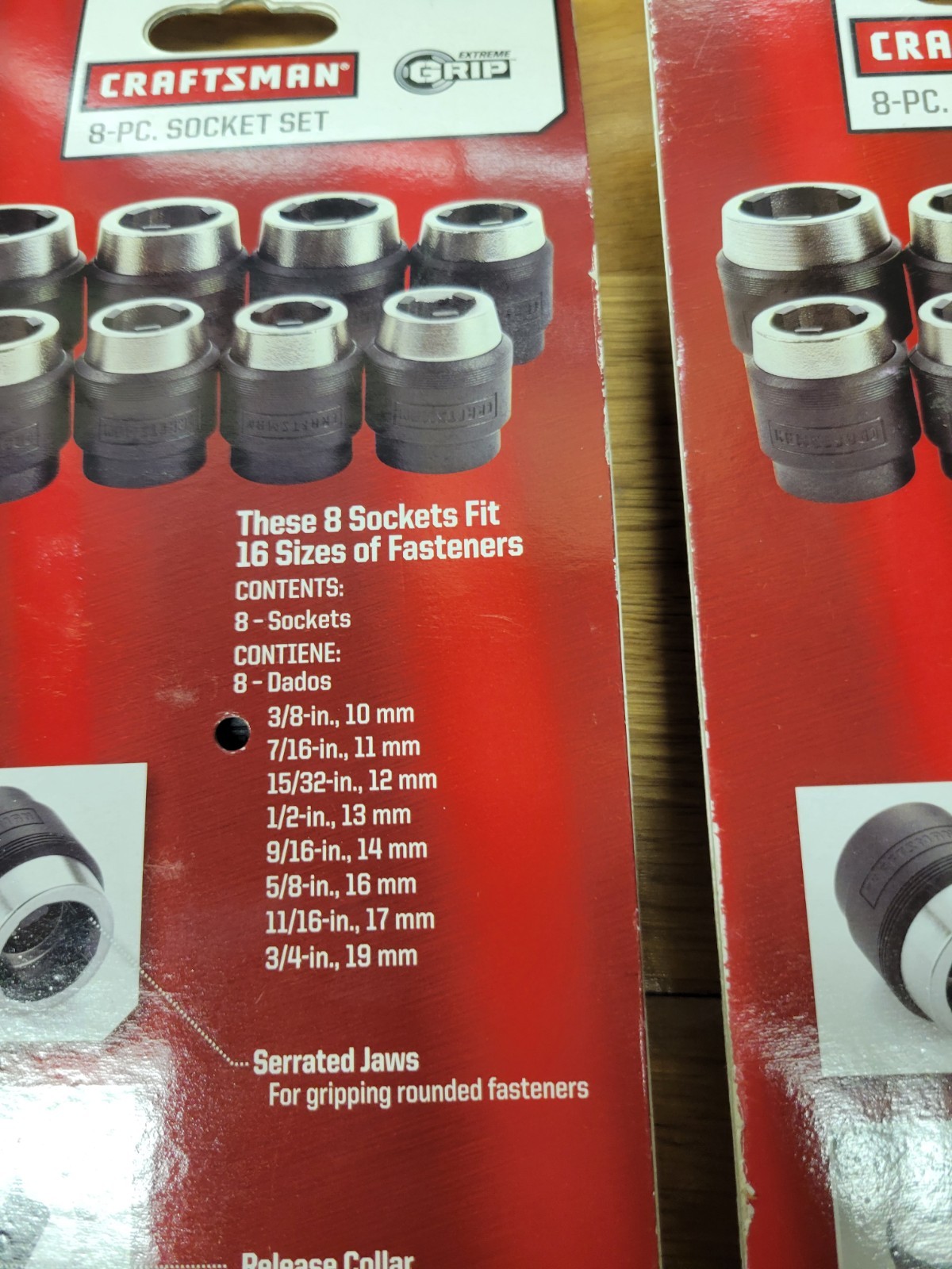 Sears Craftsman Extreme Grip 8pc Socket Set 47260 NOS SAE & Metric Sizes, 2 SETS
