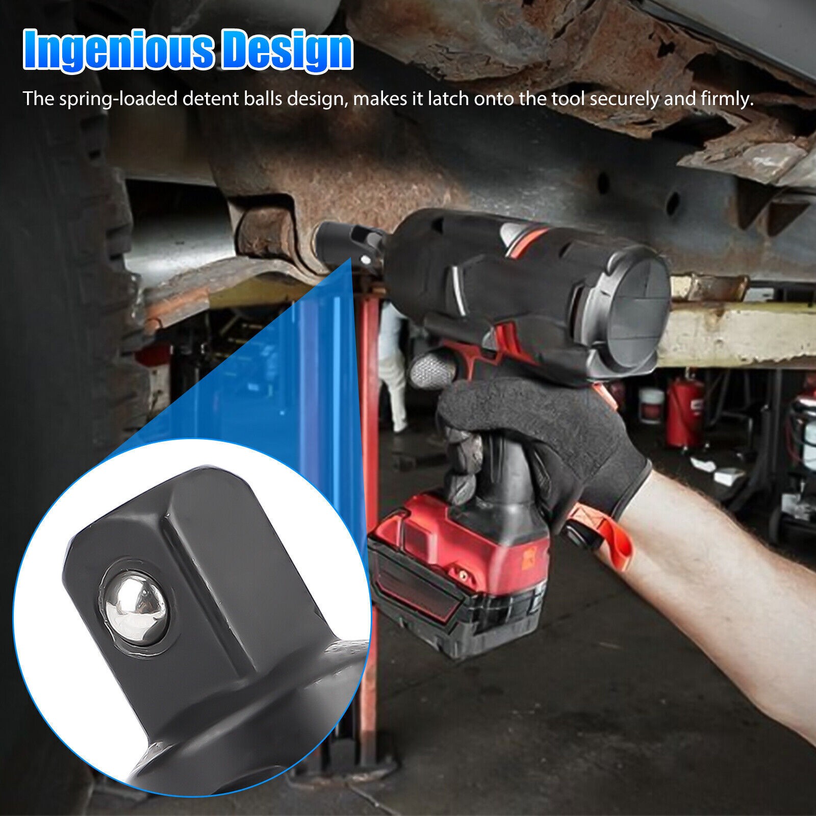 Set of 3 Universal Joint Swivel Socket Adapter Set 1/4″ 3/8″ 1/2″ Impact Joint