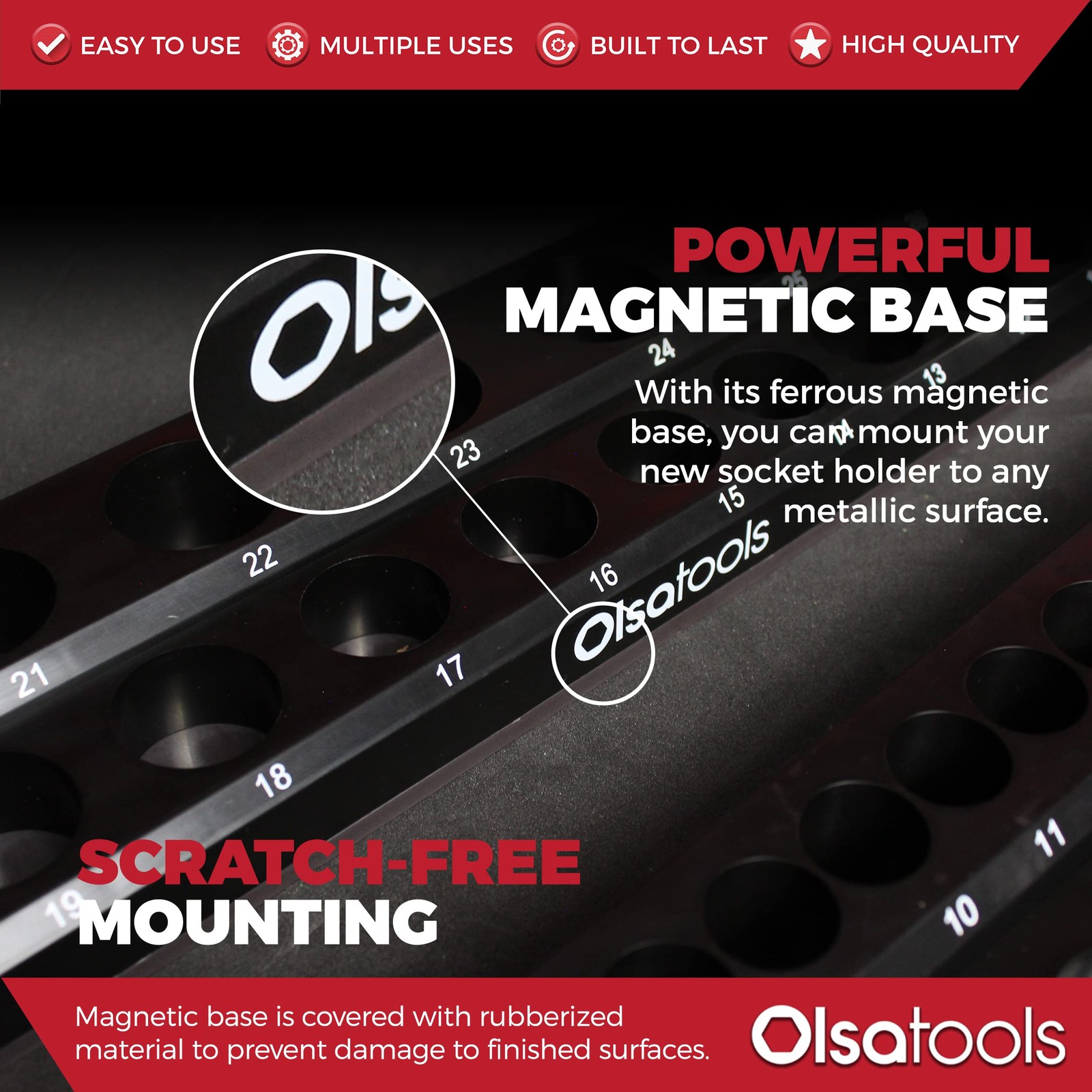 Olsa Tools 3 Piece Set – 1/4-Inch, 3/8-Inch, & 1/2-Inch Drive, Black, Metric