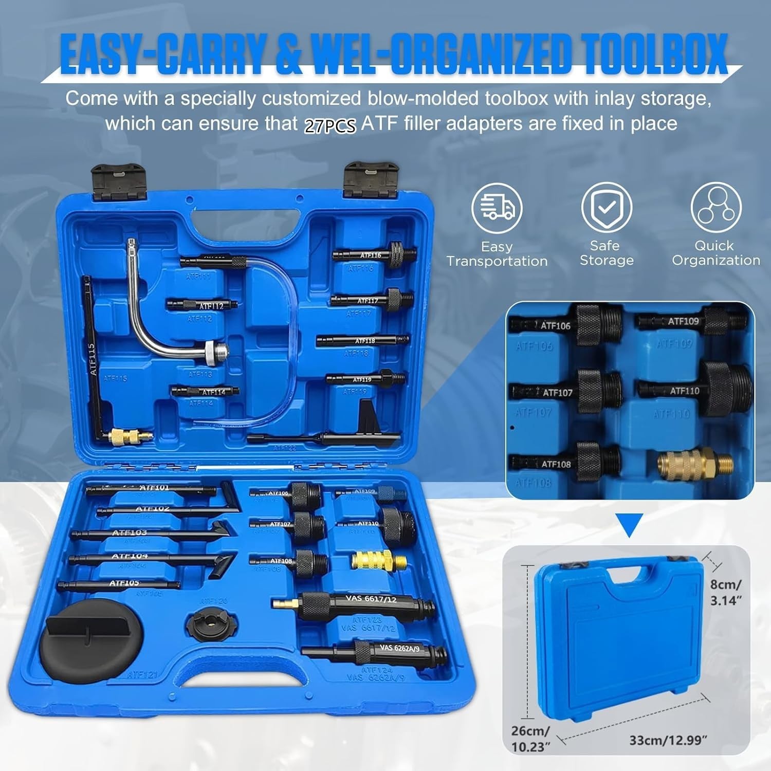 ZKTOOL Transmission Fluid Fill Adapter Tool,25PCS Transmission Fluid Filling Kit