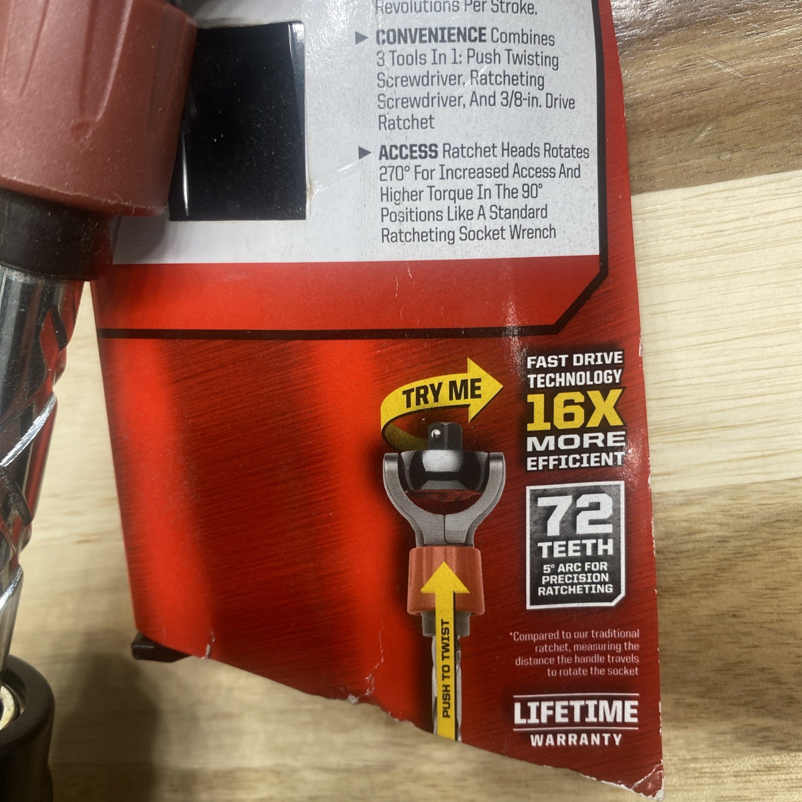 Craftsman Mach Series 3/8” Drive 72-Tooth Flex Head Extendable Ratchet 944578