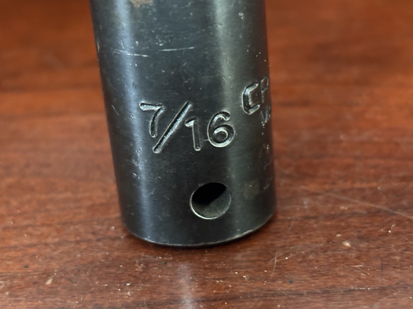Craftsman Tools-7/16″ Deep Well Oxide Socket EE_18655–1/2″drive-6pt-USA