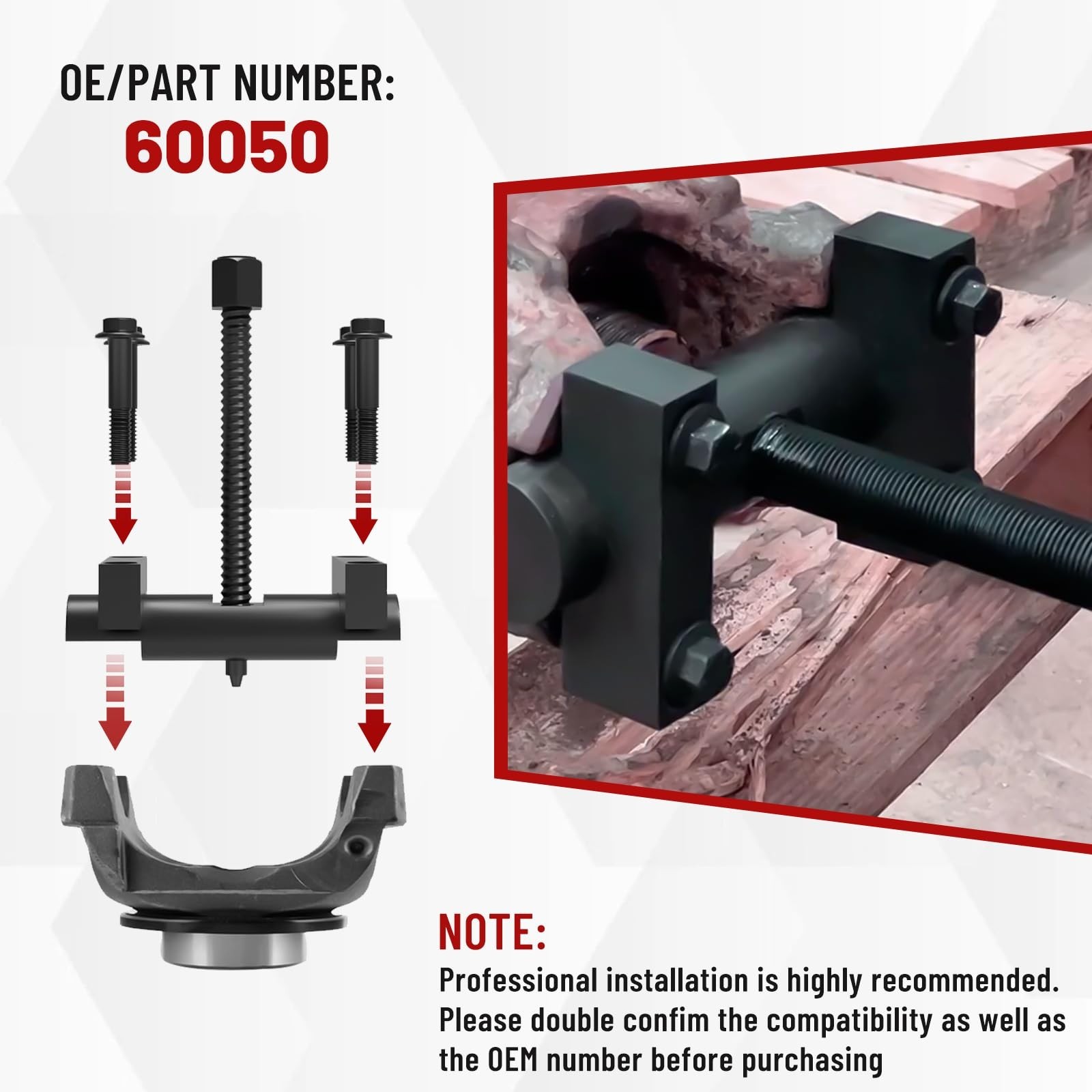 Heavy Duty Yoke Puller Tool for Truck Yoke Removal – Fits Spicer & Meritor 1610,