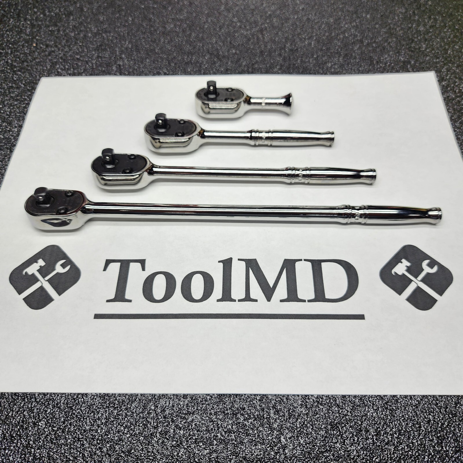 Snap-on Tools USA NEW 4pc 1/4″ Drive Fine Tooth Chrome Handle Ratchet Lot Set