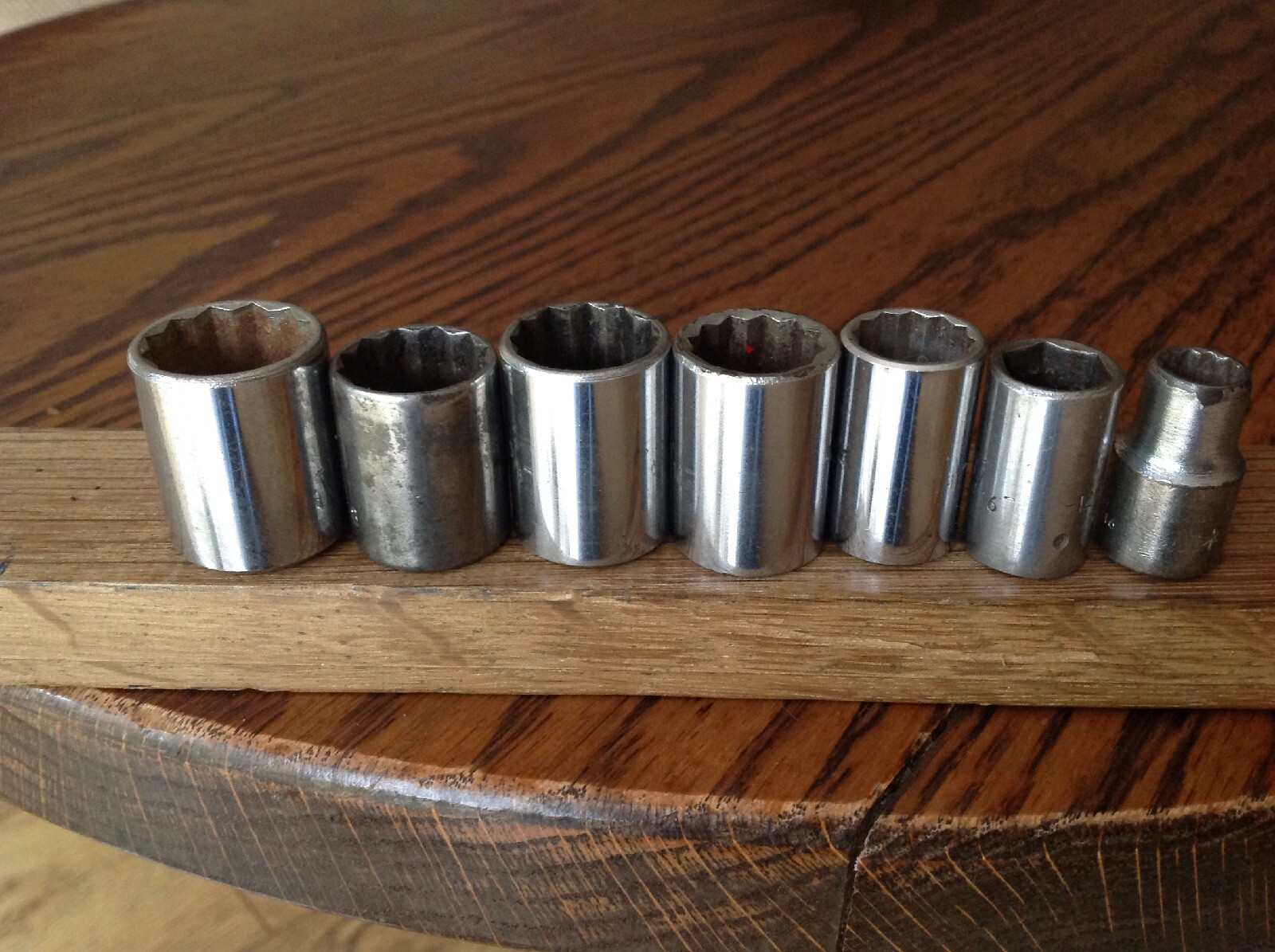 7 USA Challenger Proto Plomb 11/16″to 5/16″AF Sockets With 3/8″ Drive.