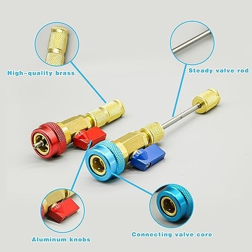 31Pcs R134A AC Valve Core Removal Tool Set, High/Low Pressure Installer Kit, Ref