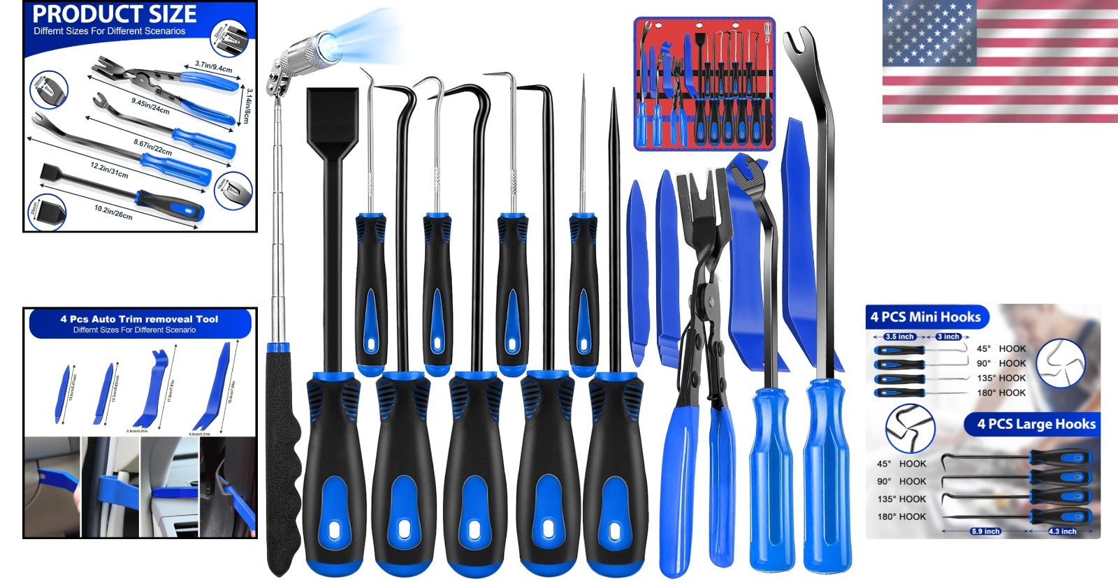 Complete 17-Piece Hook and Pick Set: Essential Tools for Automotive Repairs