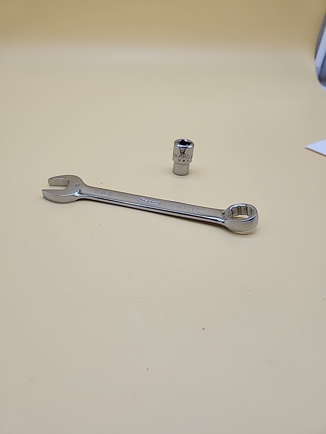 Snap-On OEXM15 Combo wrench 15mm 12 point 6 1/8″ long+MAC X126 3/8″ USA
