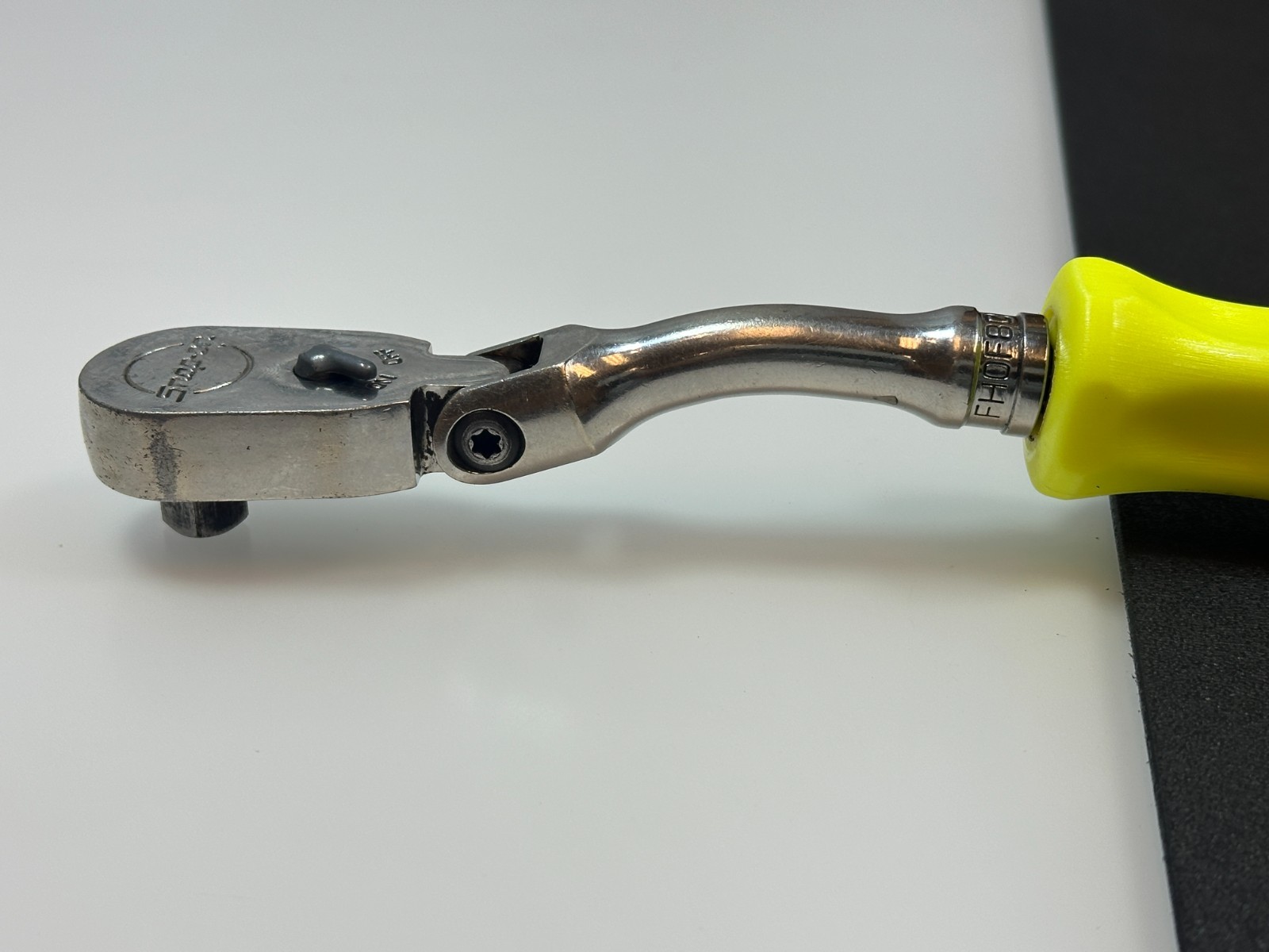 🇺🇸 Snap-on USA FHOF80 RARE 3/8” Drive Offset Flex Hi-Viz Hard Handle Ratchet