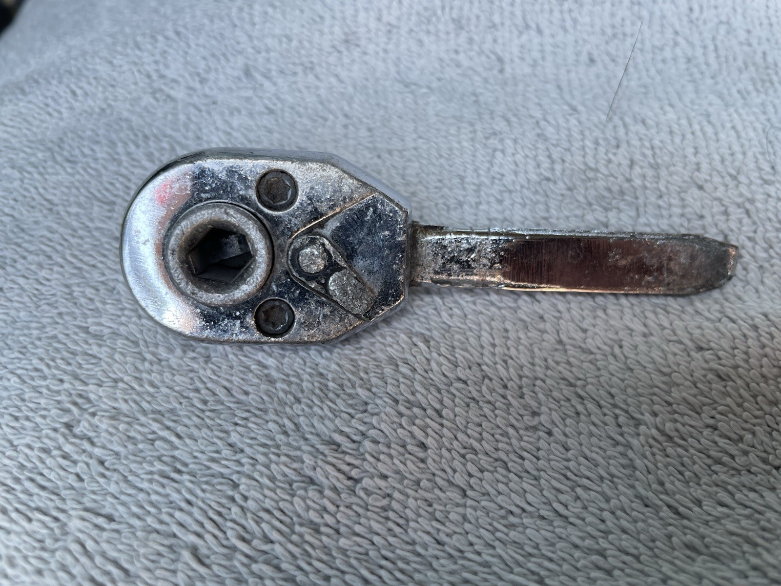 1/4″ Drive Stubby Ratchet Japan Midget vintage W/ Flat Pry tool used