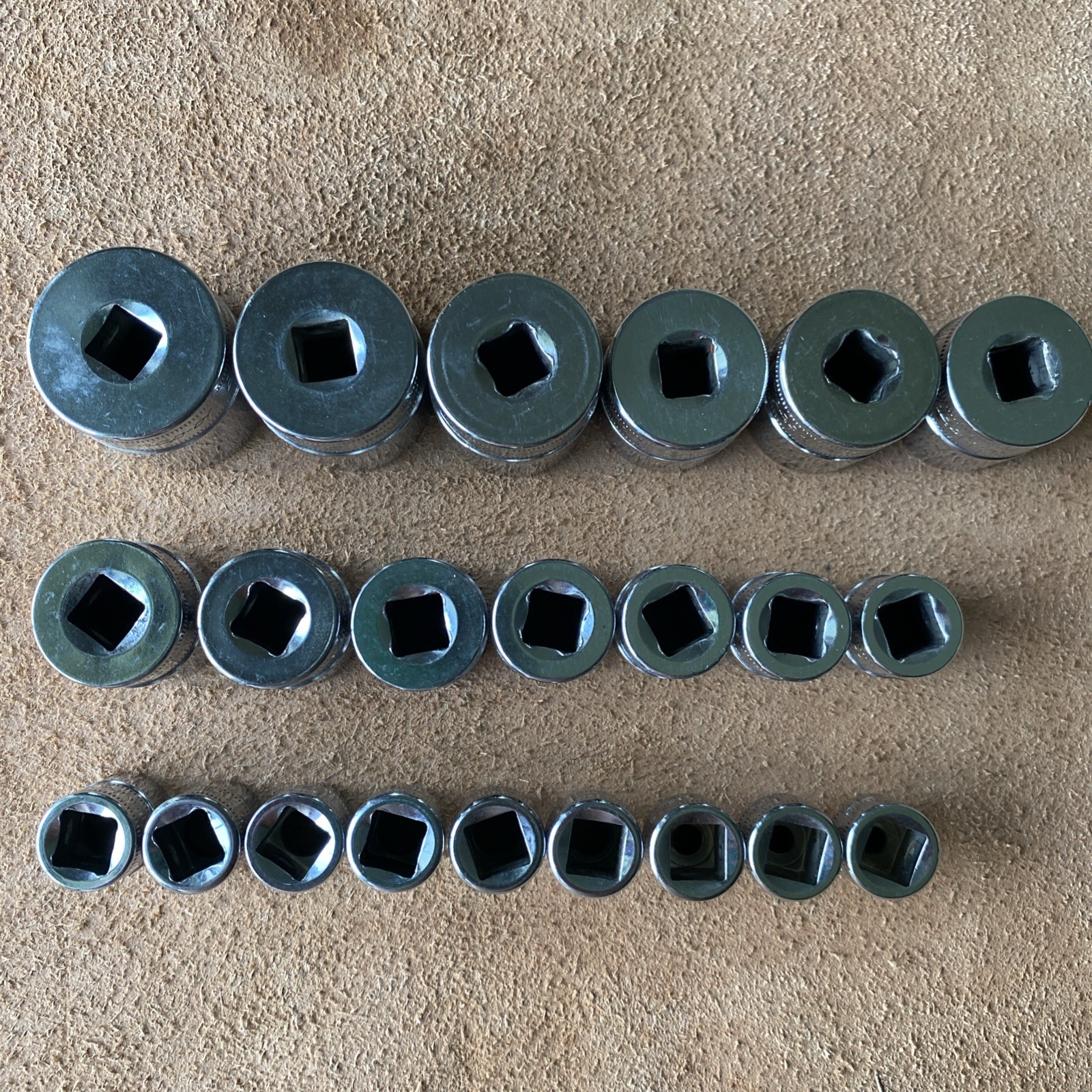 Snap-on 22Pc Metric 3/8 Drive Shallow FSM Socket Set 5.5mm-26mm 6Pt Minty