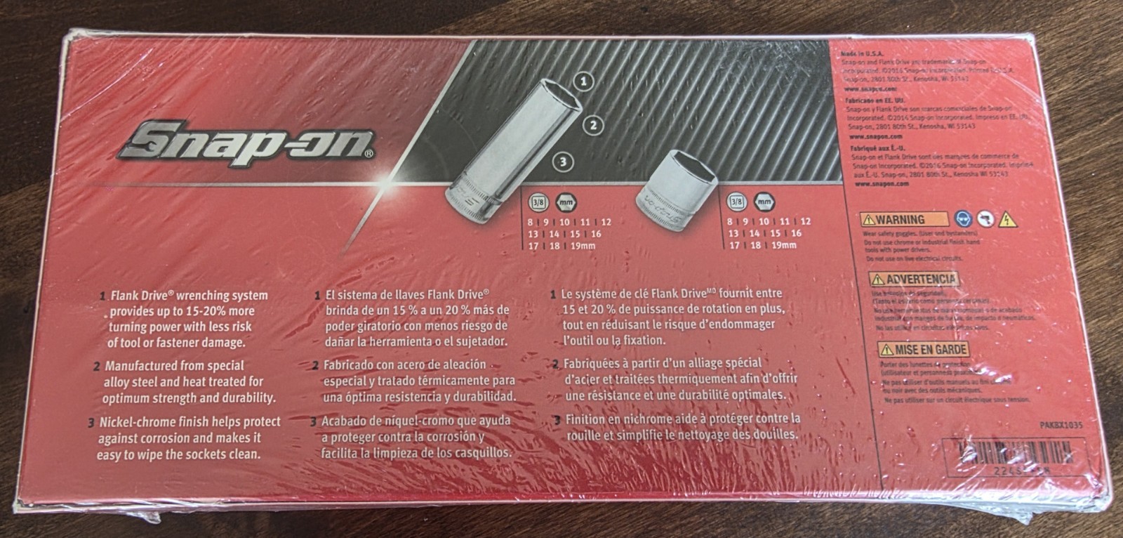 New Snap-on 3/8″ Drive 8MM – 19MM 22-pc 6-point Shallow Deep Sockets 224 SFFSM