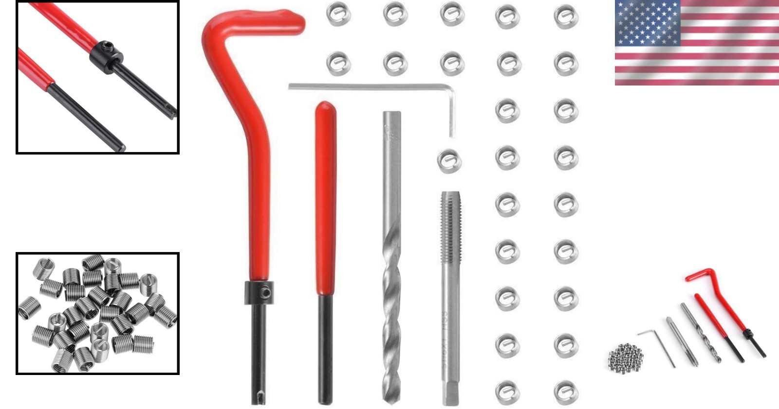 Versatile 30-Piece M6 Thread Insert Kit for Steel, Iron, and Aluminum Repairs