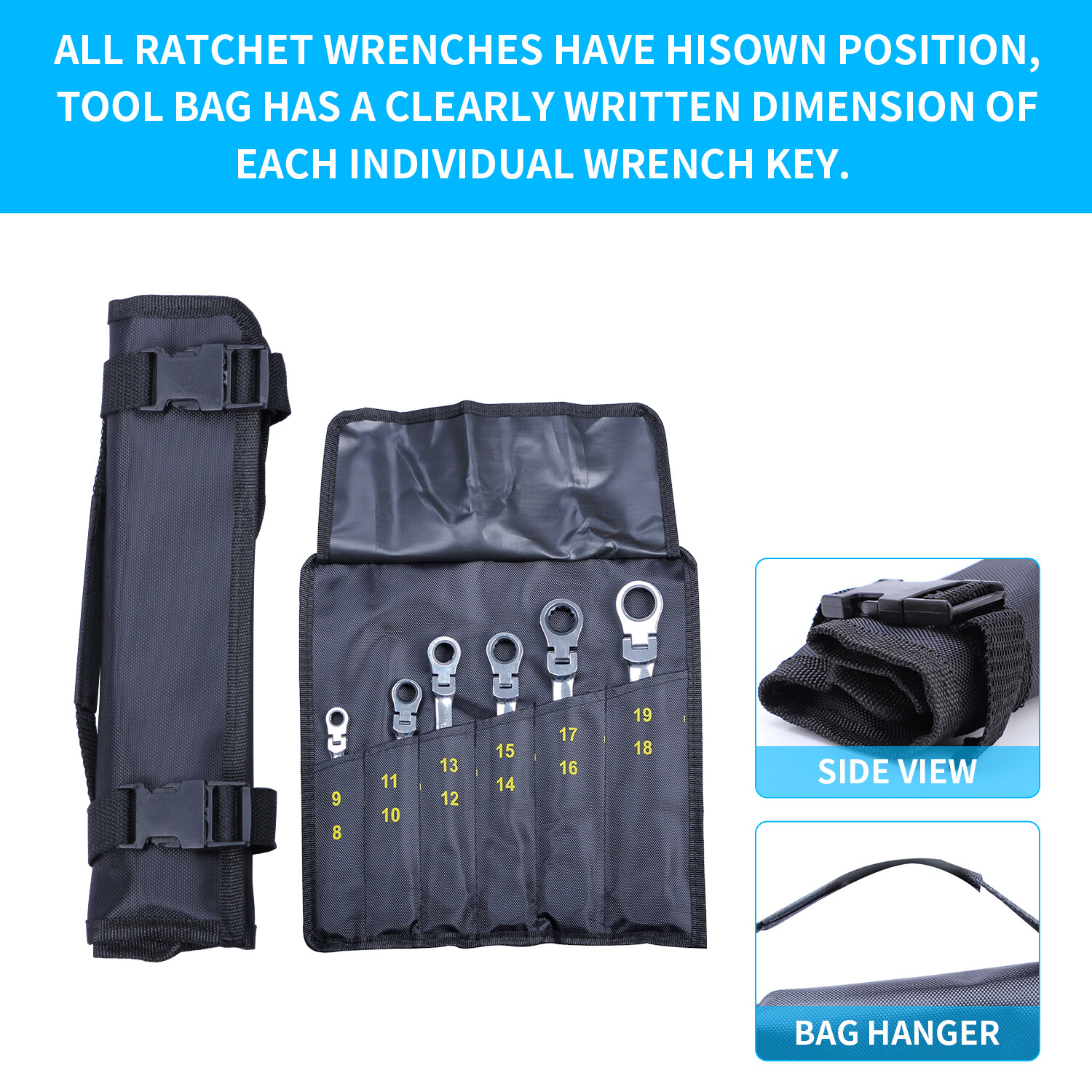 Universal 6PC NEW Flex-Head Double Box End Ratcheting Wrenches Extra Long Metric