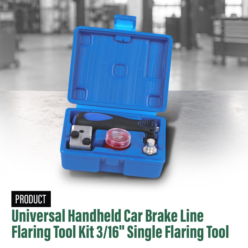Universal Handheld Car Brake Line Flaring Tool Kit 3/16» Double Flare + Storage