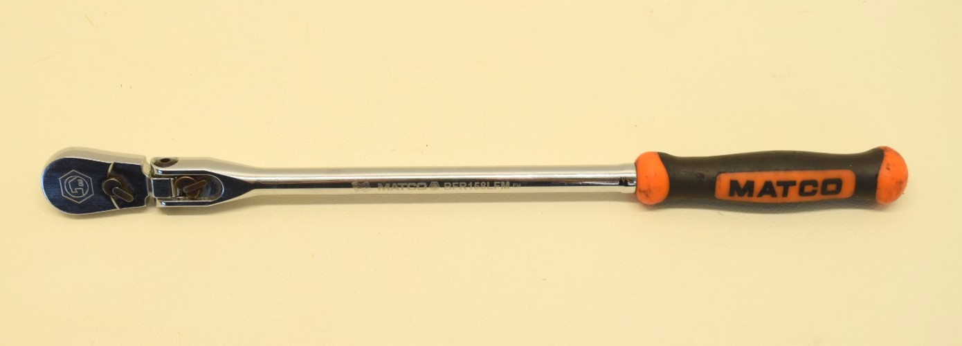 Matco USA BFR158LFM 3/8” Drive ORANGE Soft Grip Snap Lock Flex Head 15” Ratchet